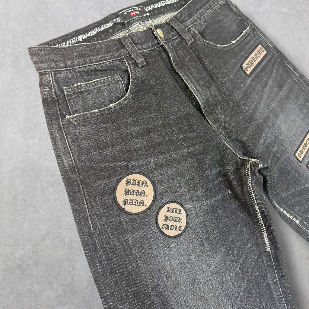Supreme x Number (N)ine patches Black Jeans 30