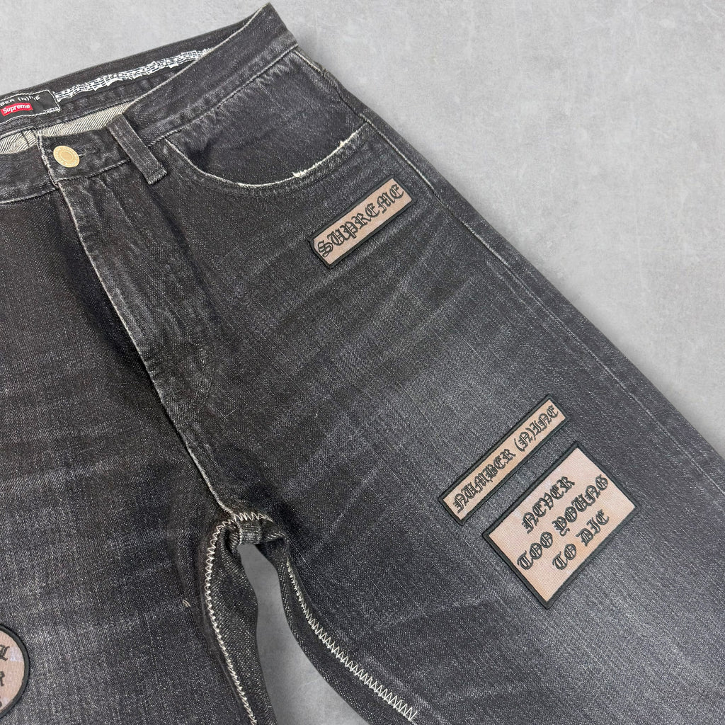 Supreme x Number (N)ine patches Black Jeans 30
