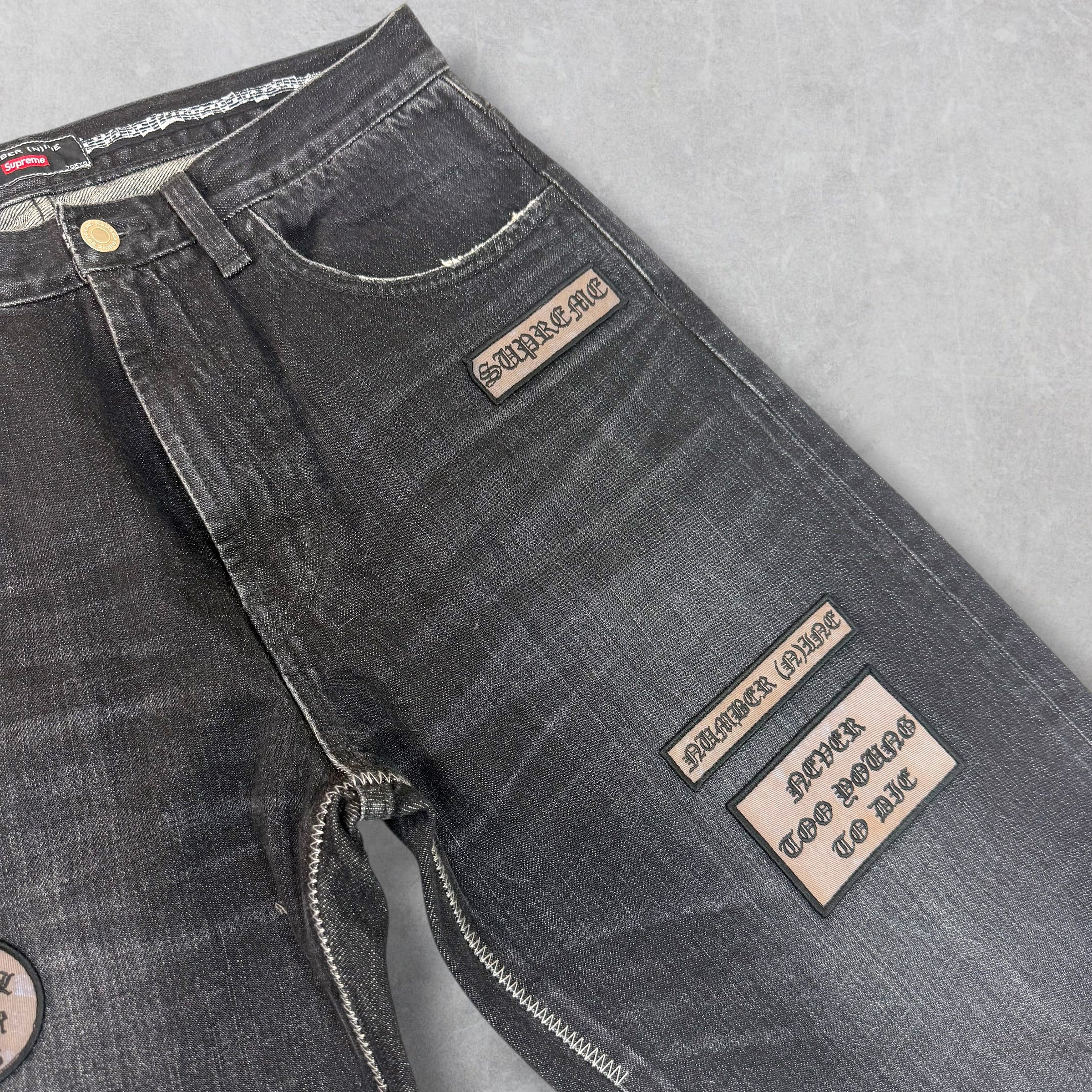 Supreme x Number (N)ine patches Black Jeans 30