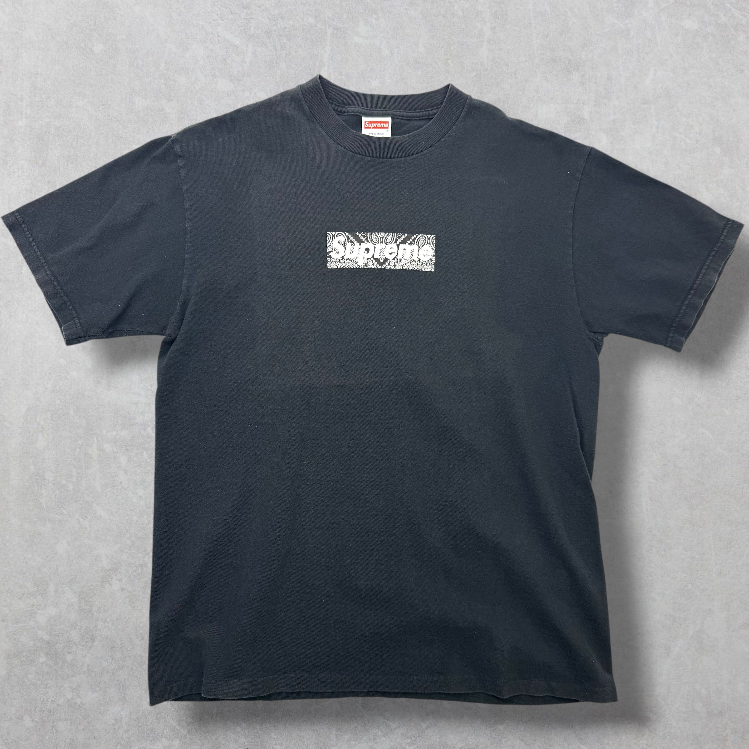 Supreme Navy Paisley Box Logo Tee M