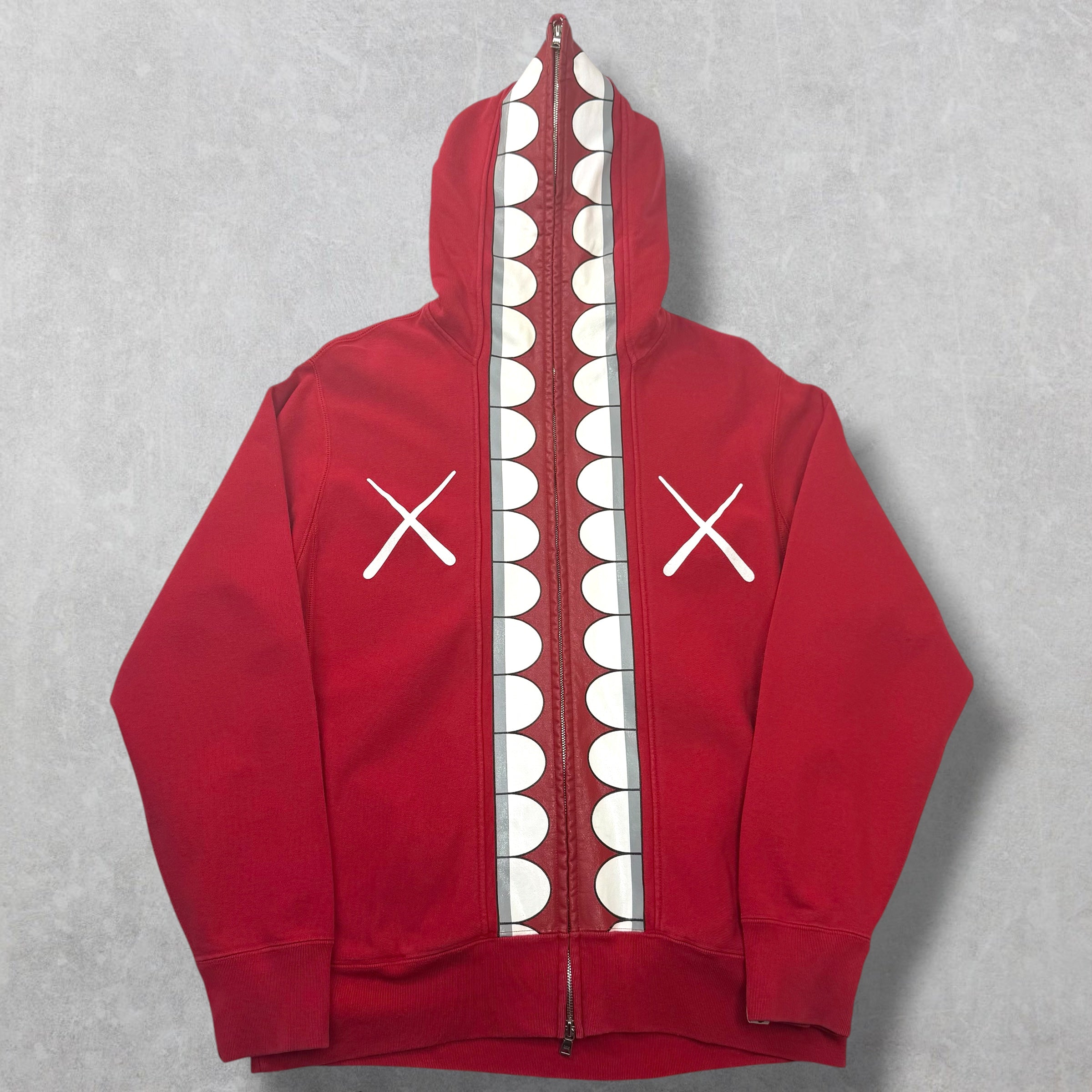 Bape x Kaws Chomper Full-Zip Hoodie Red M
