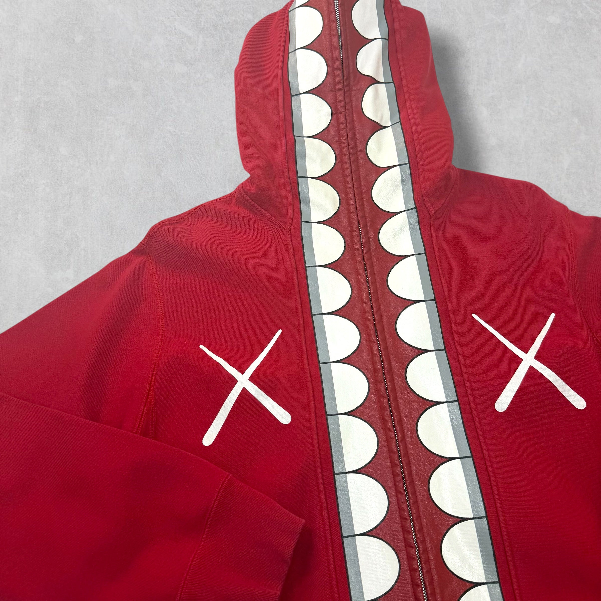 Bape x Kaws Chomper Full-Zip Hoodie Red M