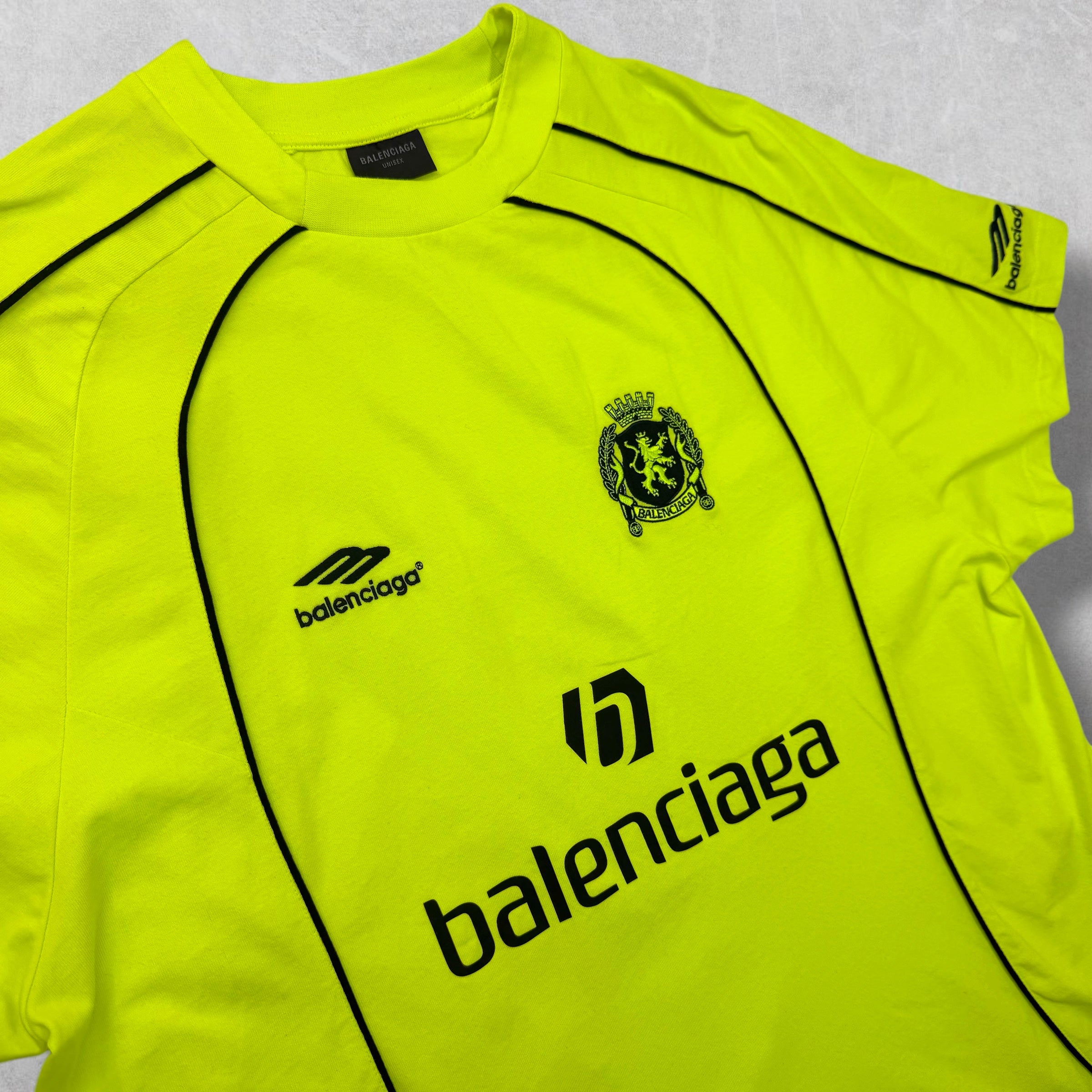 Balenciaga Paris Oversized Soccer Shirt Neon 1 (XL)