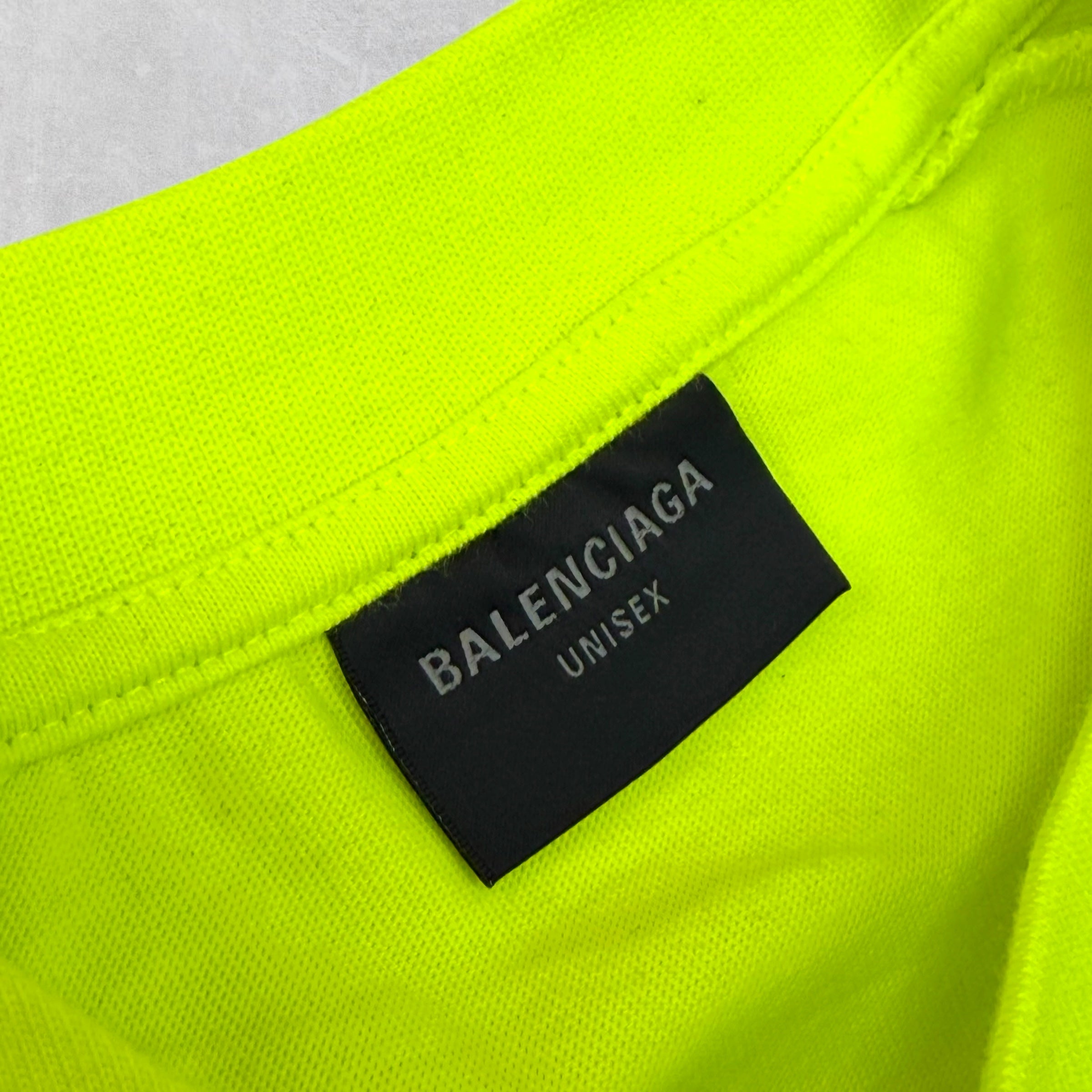 Balenciaga Paris Oversized Soccer Shirt Neon 1 (XL)