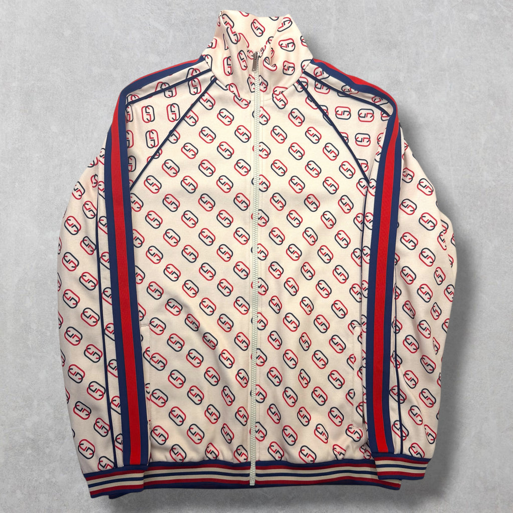 Gucci Interlocking GG Ivory Technical Jersey Track Jacket XS (S)