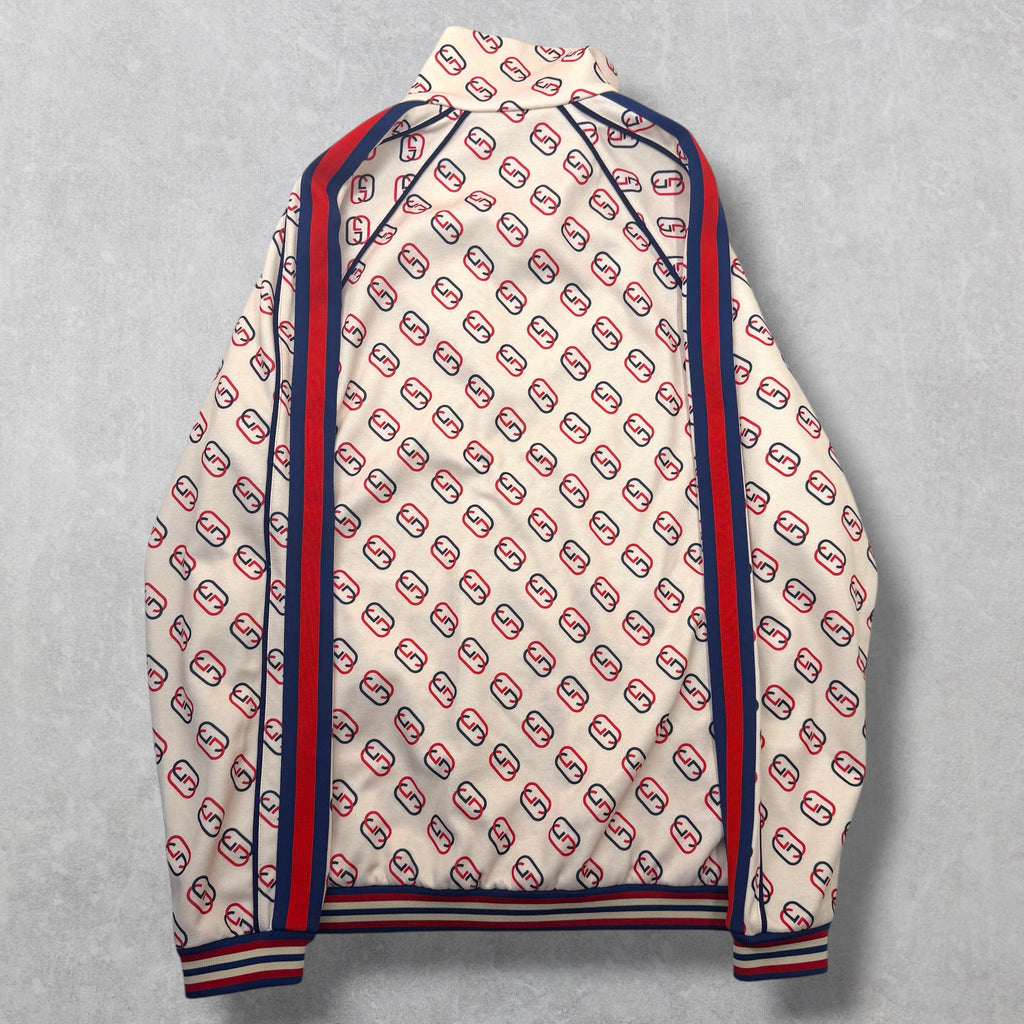 Gucci Interlocking GG Ivory Technical Jersey Track Jacket XS (S)