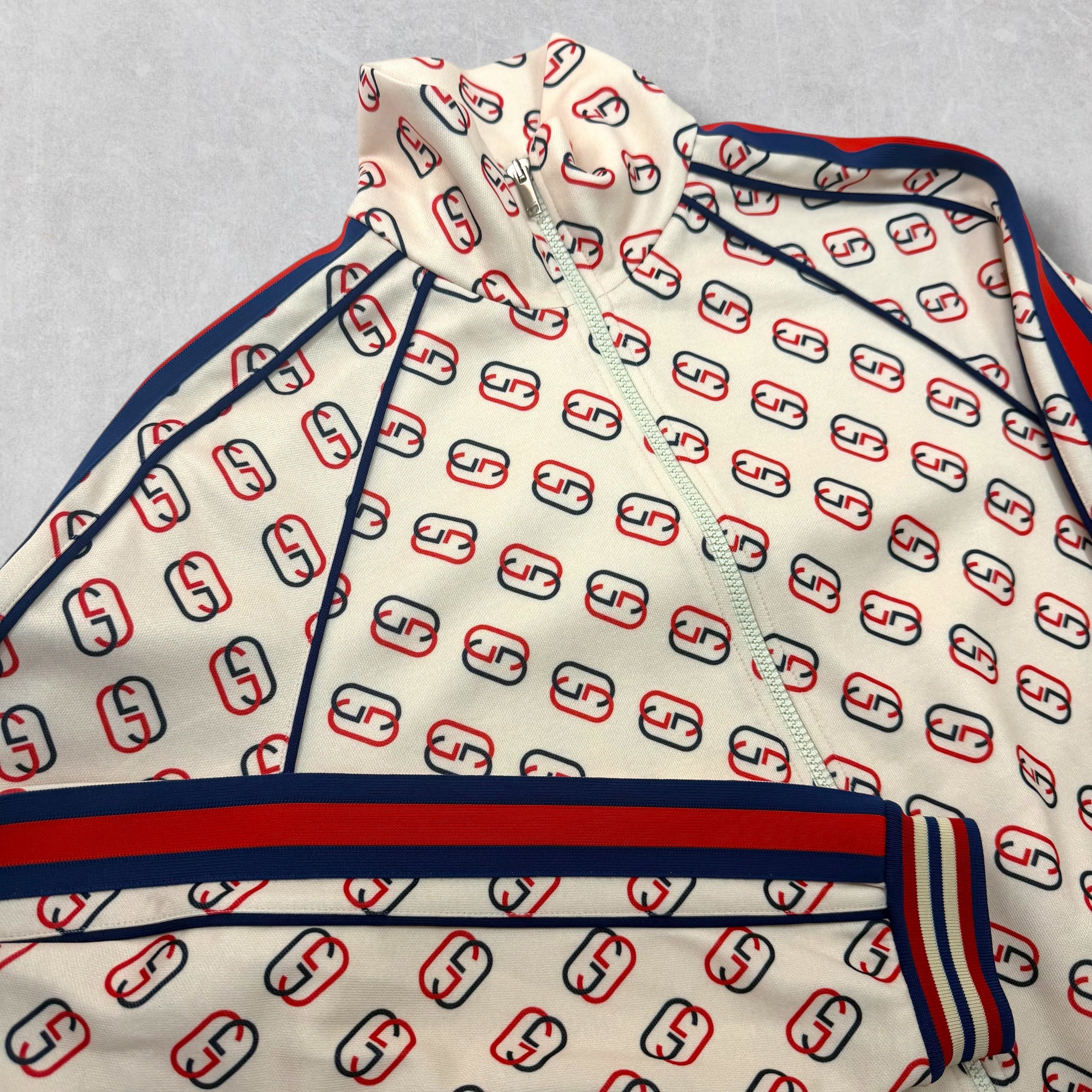 Gucci Interlocking GG Ivory Technical Jersey Track Jacket XS (S)
