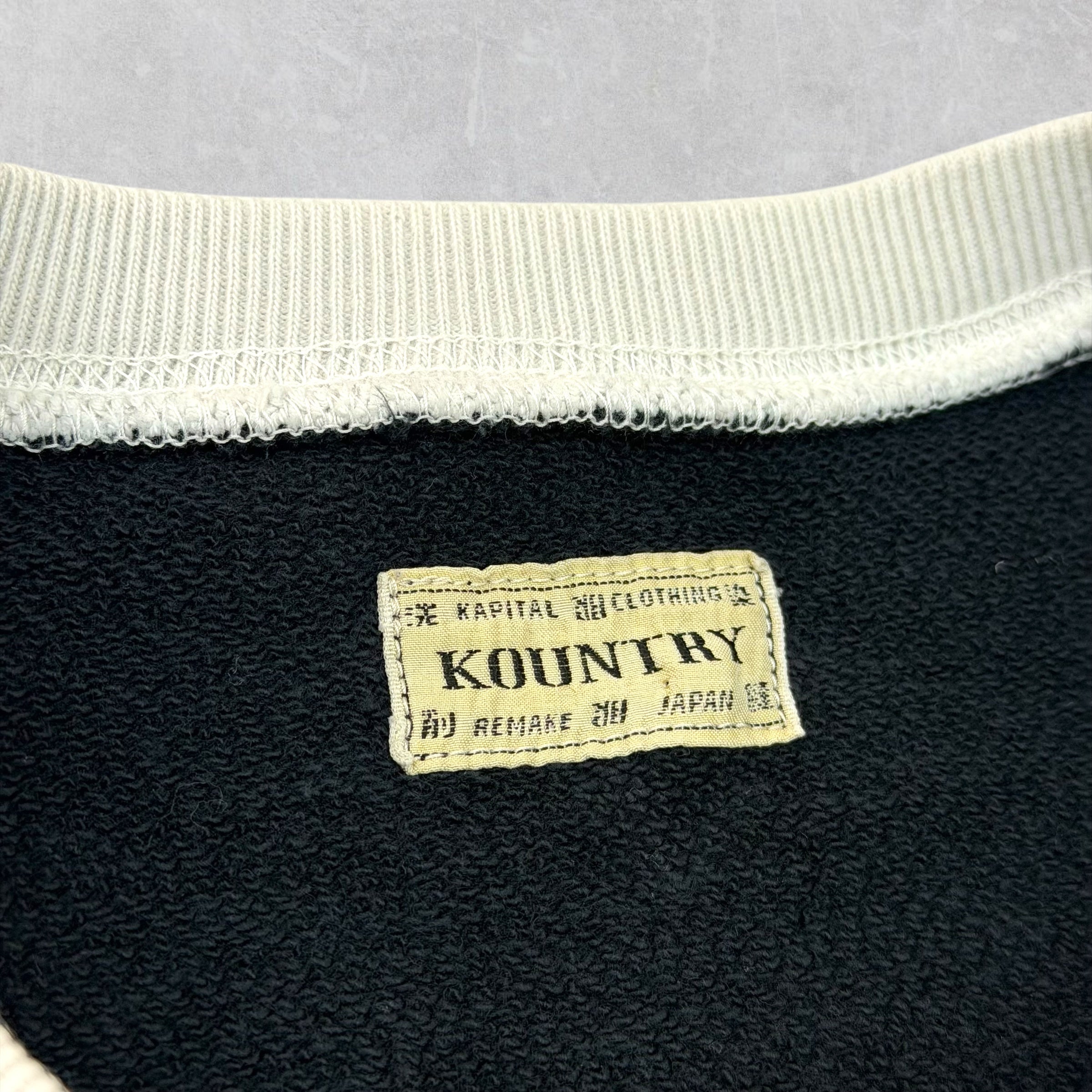 Kapital Knit White 2Tones Sweatshirt Black F (XL)