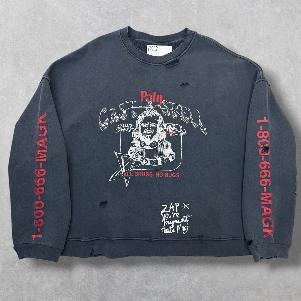 Paly Cast-A-Spell Distressed Sweatshirt M/L (L)
