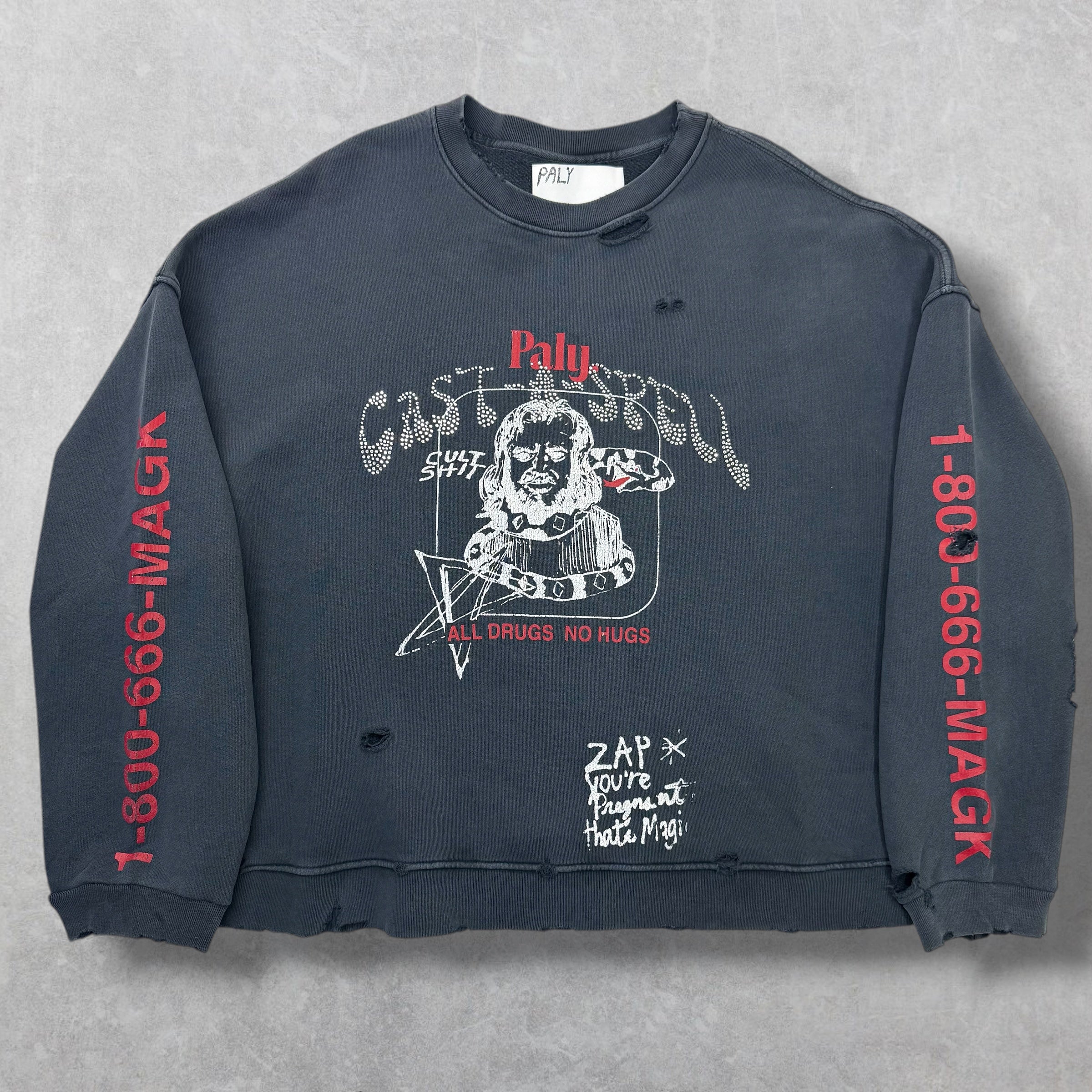 Paly Cast-A-Spell Distressed Sweatshirt M/L (L)