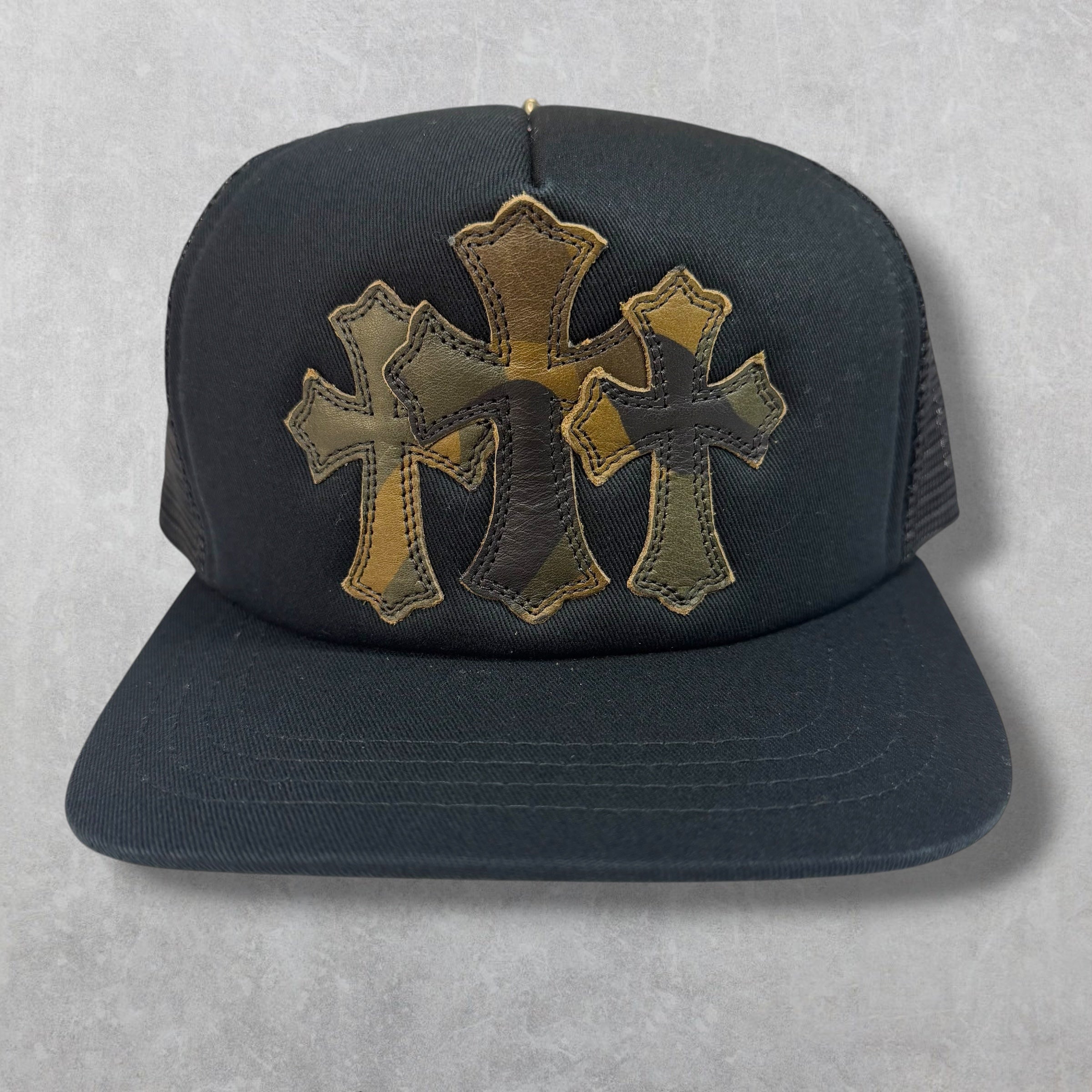 Chrome Hearts Camo Cemetery Cross Patch Trucker