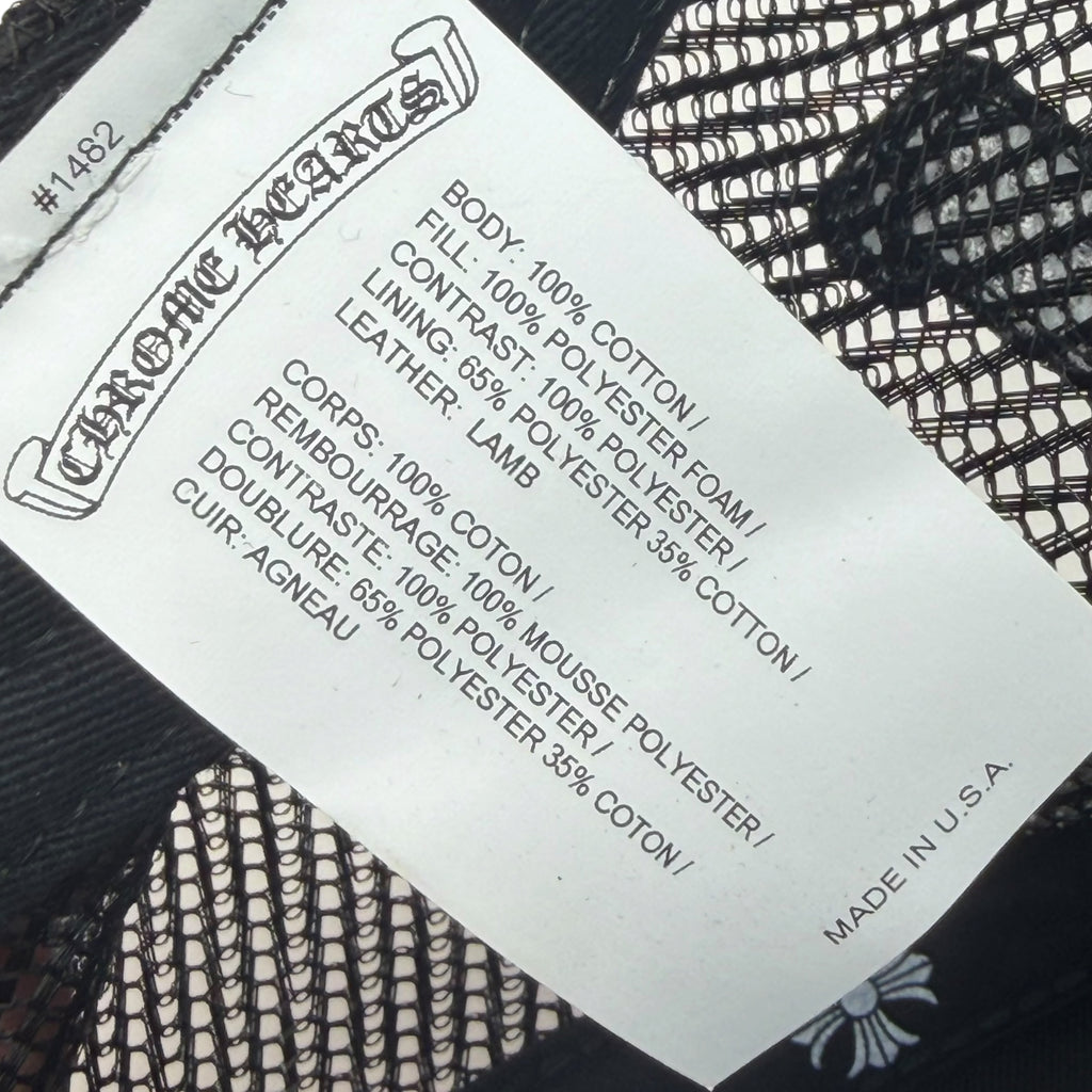 Chrome Hearts Black Cemetery Cross Patch Trucker
