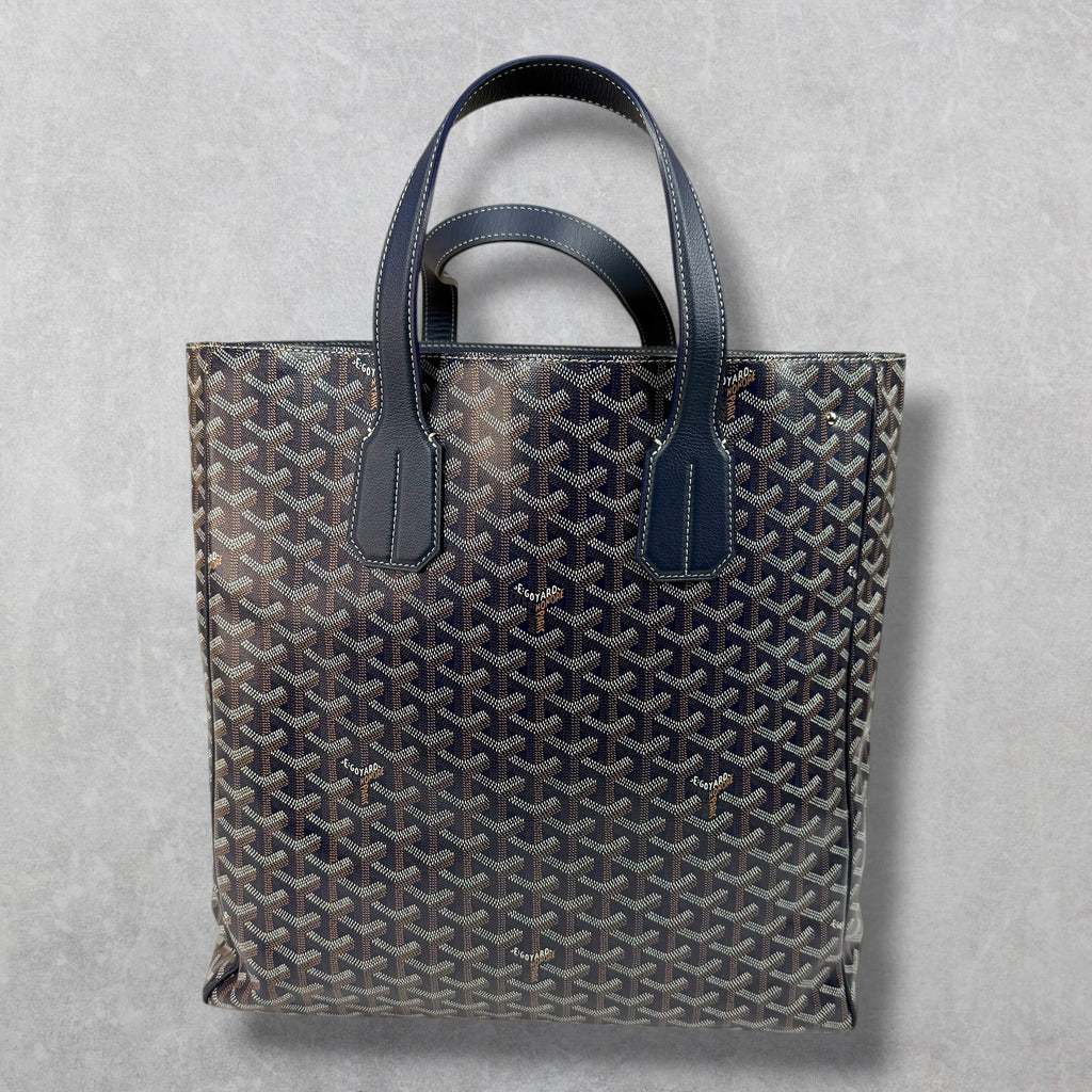 Goyard Navy Blue Voltaire Tote w/ Sangle MM Strap