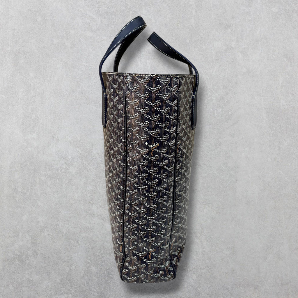 Goyard Navy Blue Voltaire Tote w/ Sangle MM Strap
