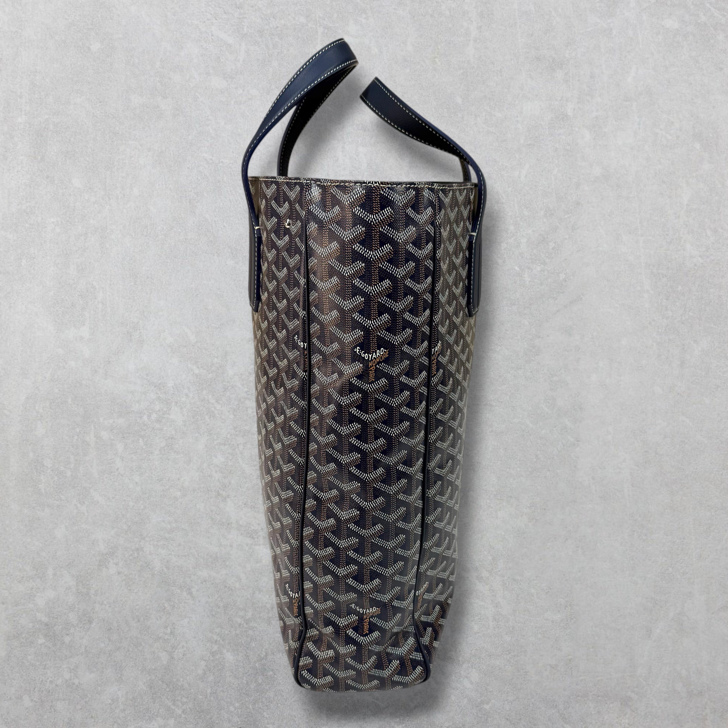 Goyard Navy Blue Voltaire Tote w/ Sangle MM Strap