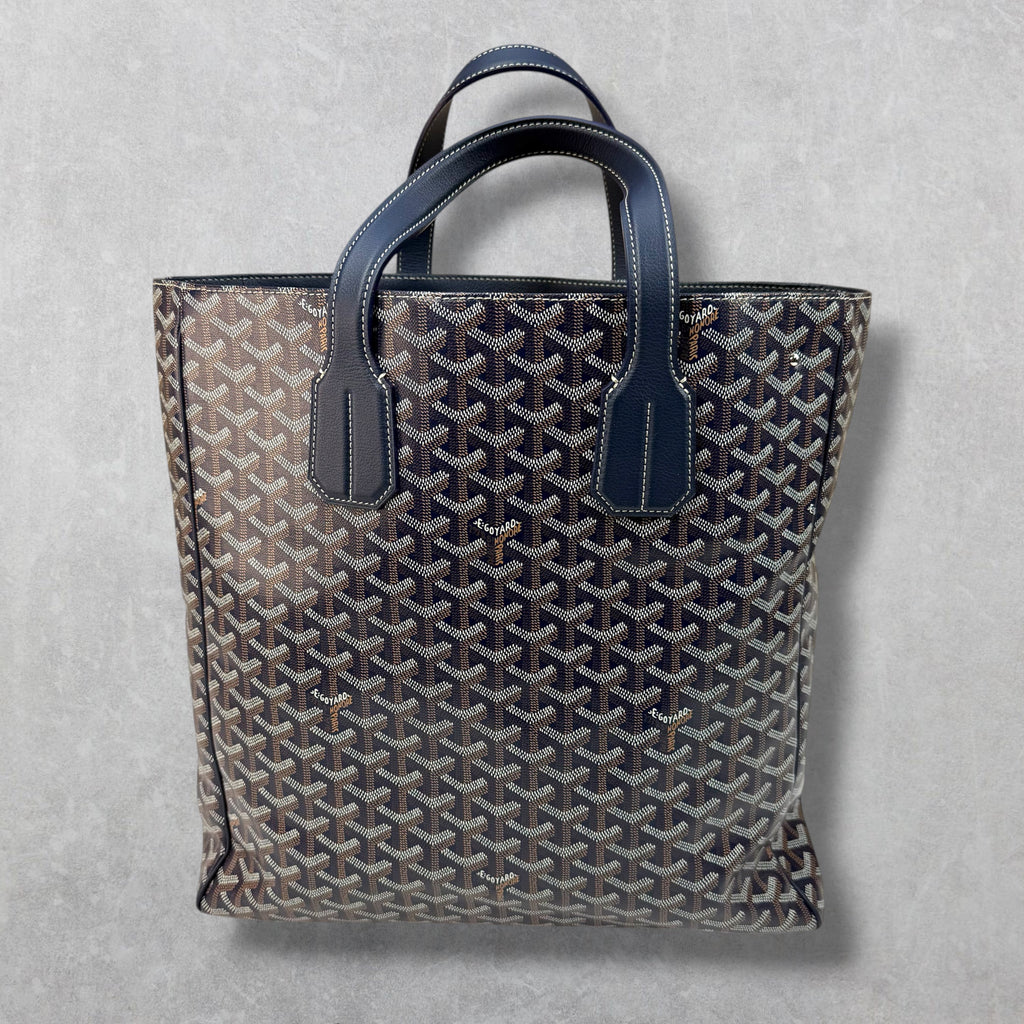 Goyard Navy Blue Voltaire Tote w/ Sangle MM Strap
