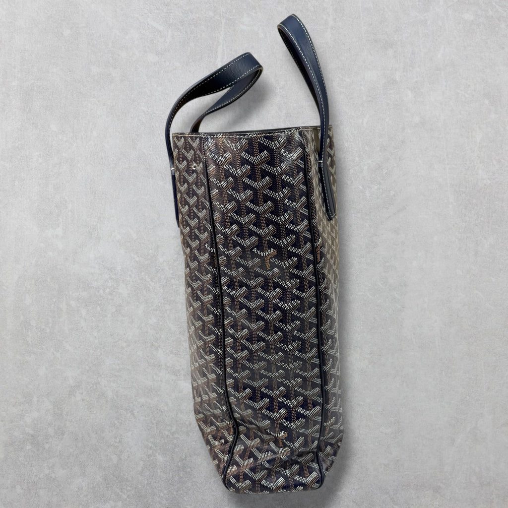 Goyard Navy Blue Voltaire Tote w/ Sangle MM Strap