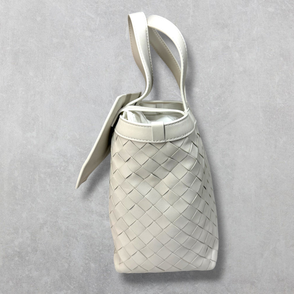 Bottega Veneta White Small Flip Tote