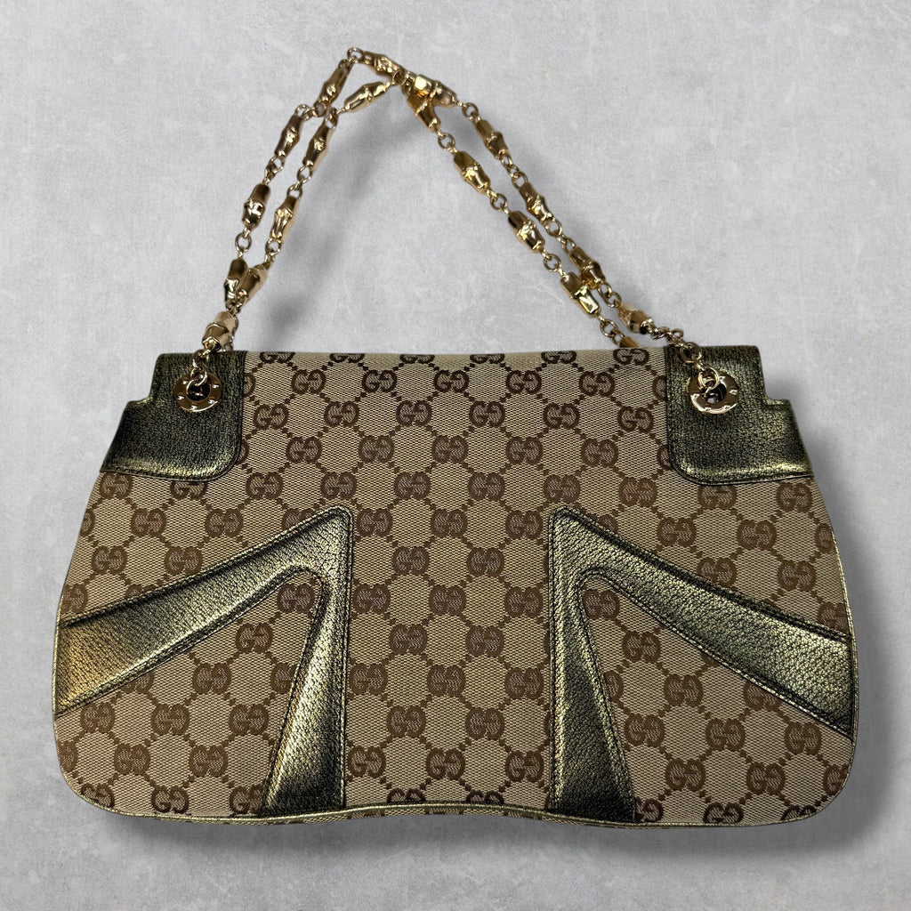 Gucci GG Canvas Jeweled Dragon Shoulder Bag