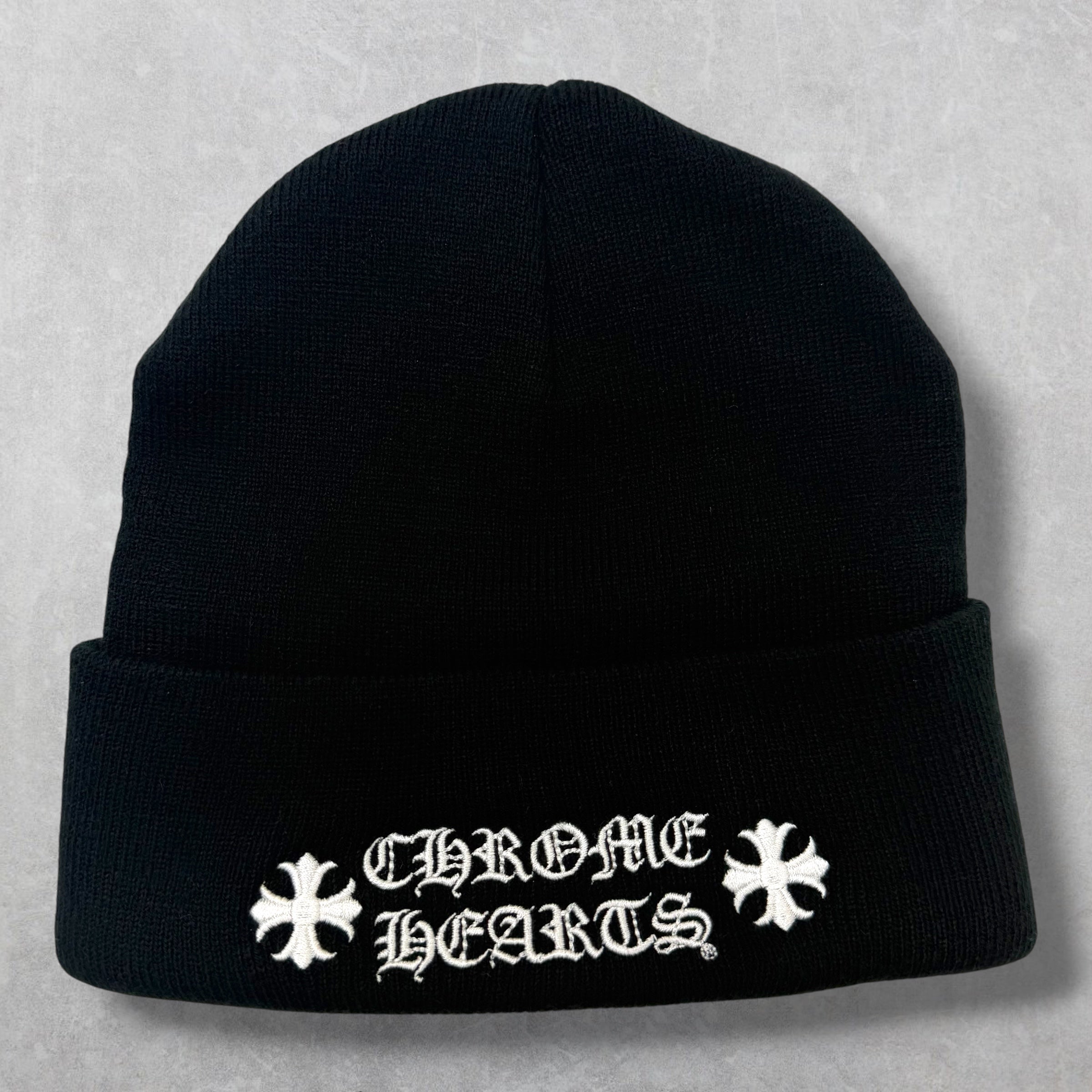 Chrome Hearts Logo Black Beanie