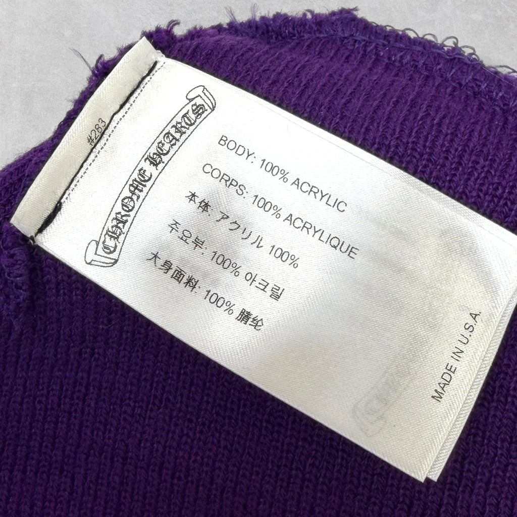Chrome Hearts Red Triple Cross Purple Beanie