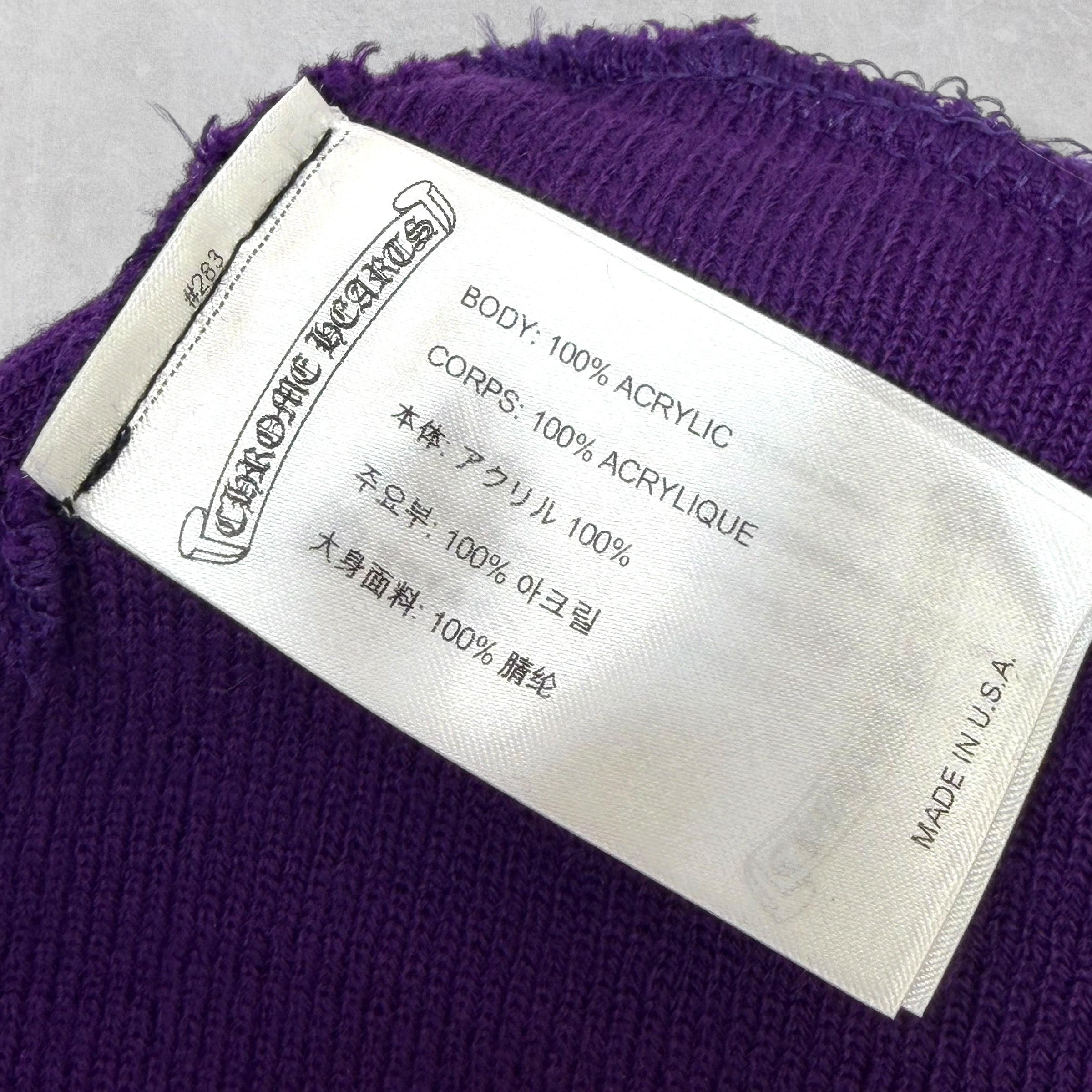 Chrome Hearts Red Triple Cross Purple Beanie