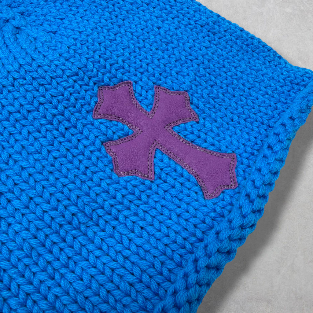 Chrome Heart Purple Cross Patch Blue Cashmere Beanie