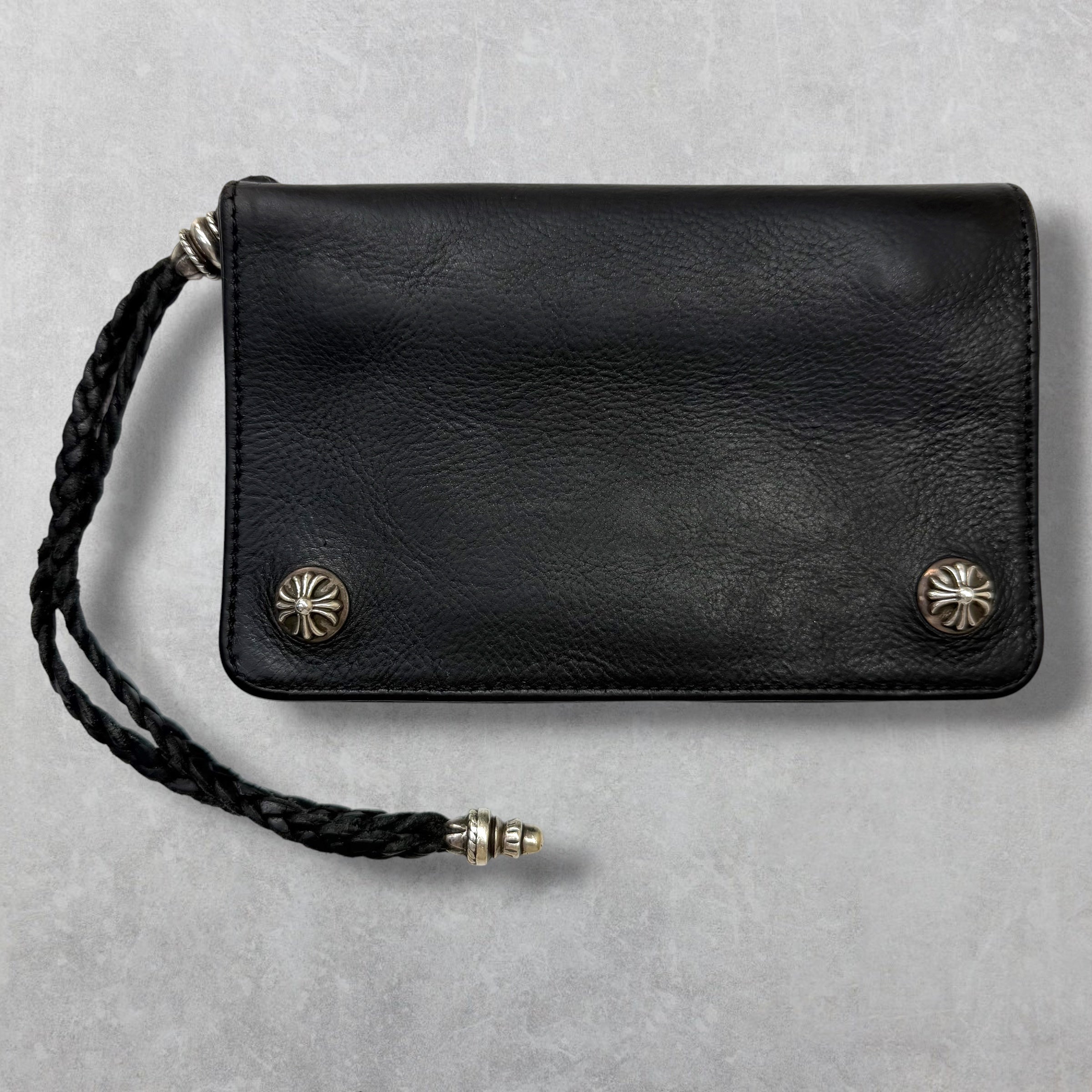 Chrome Hearts 2 Zip Crossball Wallet w/ Strap