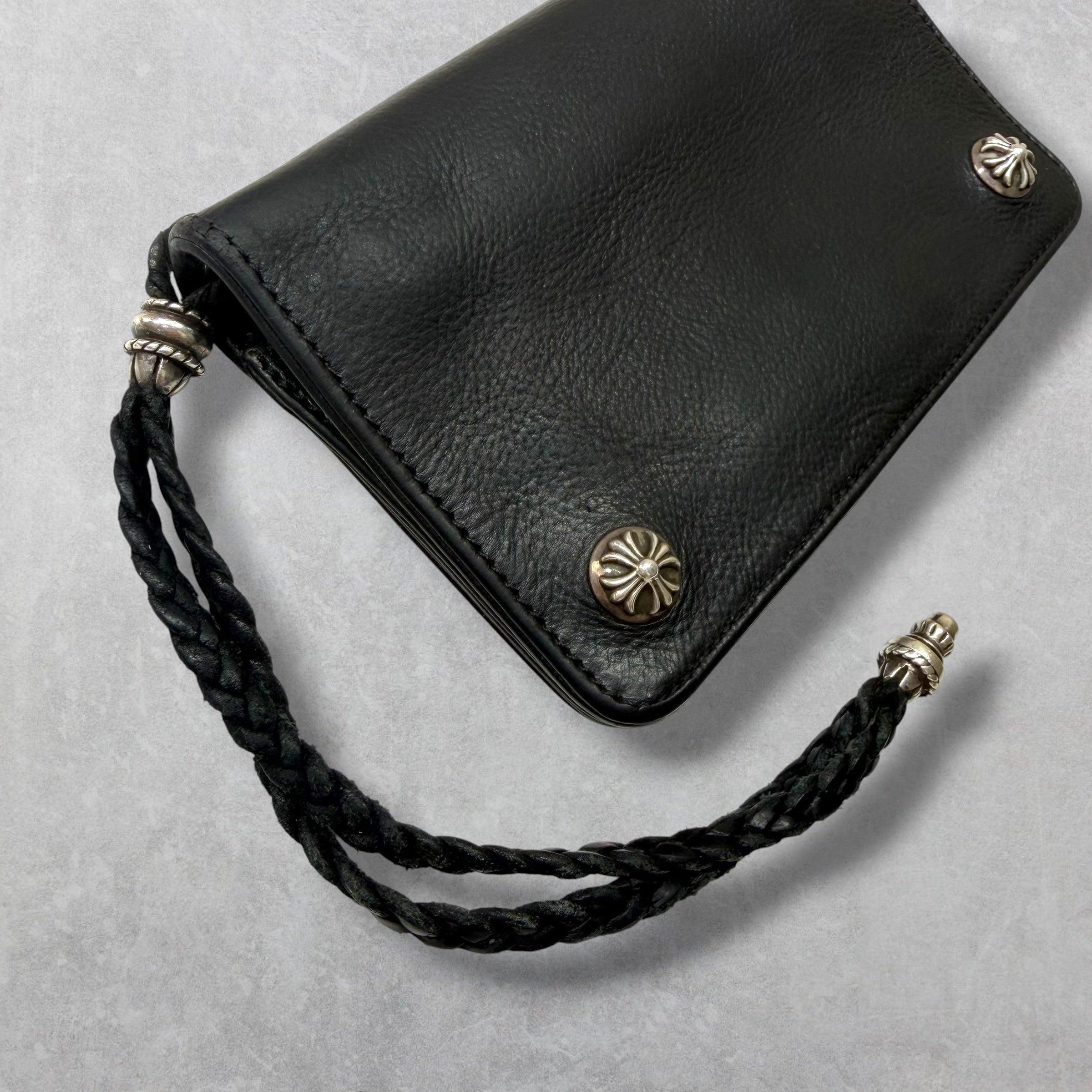 Chrome Hearts 2 Zip Crossball Wallet w/ Strap