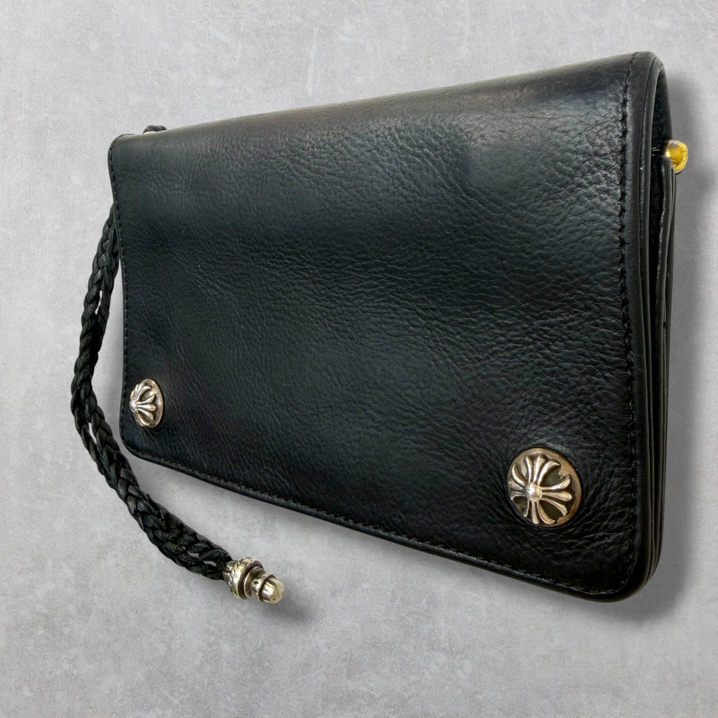 Chrome Hearts 2 Zip Crossball Wallet w/ Strap
