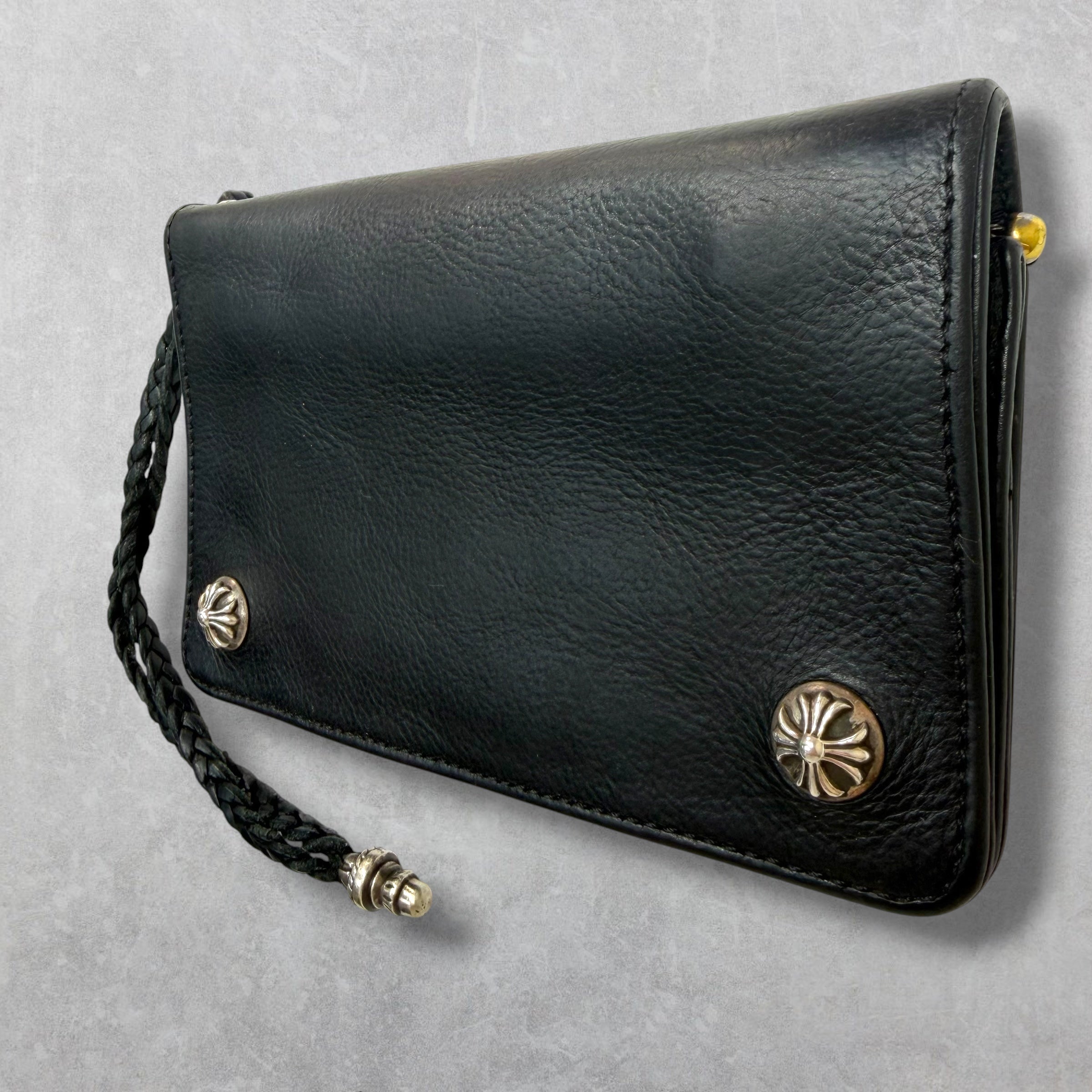 Chrome Hearts 2 Zip Crossball Wallet w/ Strap