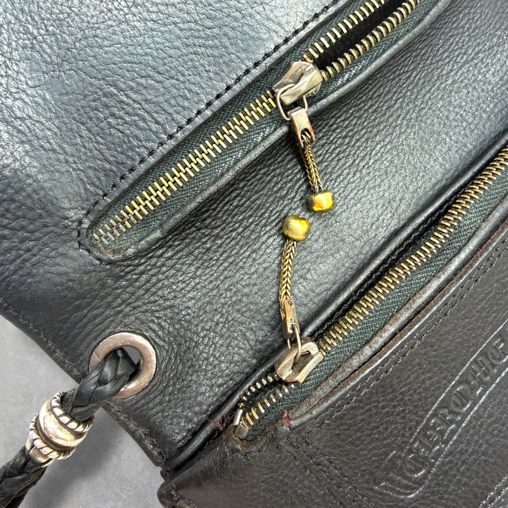 Chrome Hearts 2 Zip Crossball Wallet w/ Strap