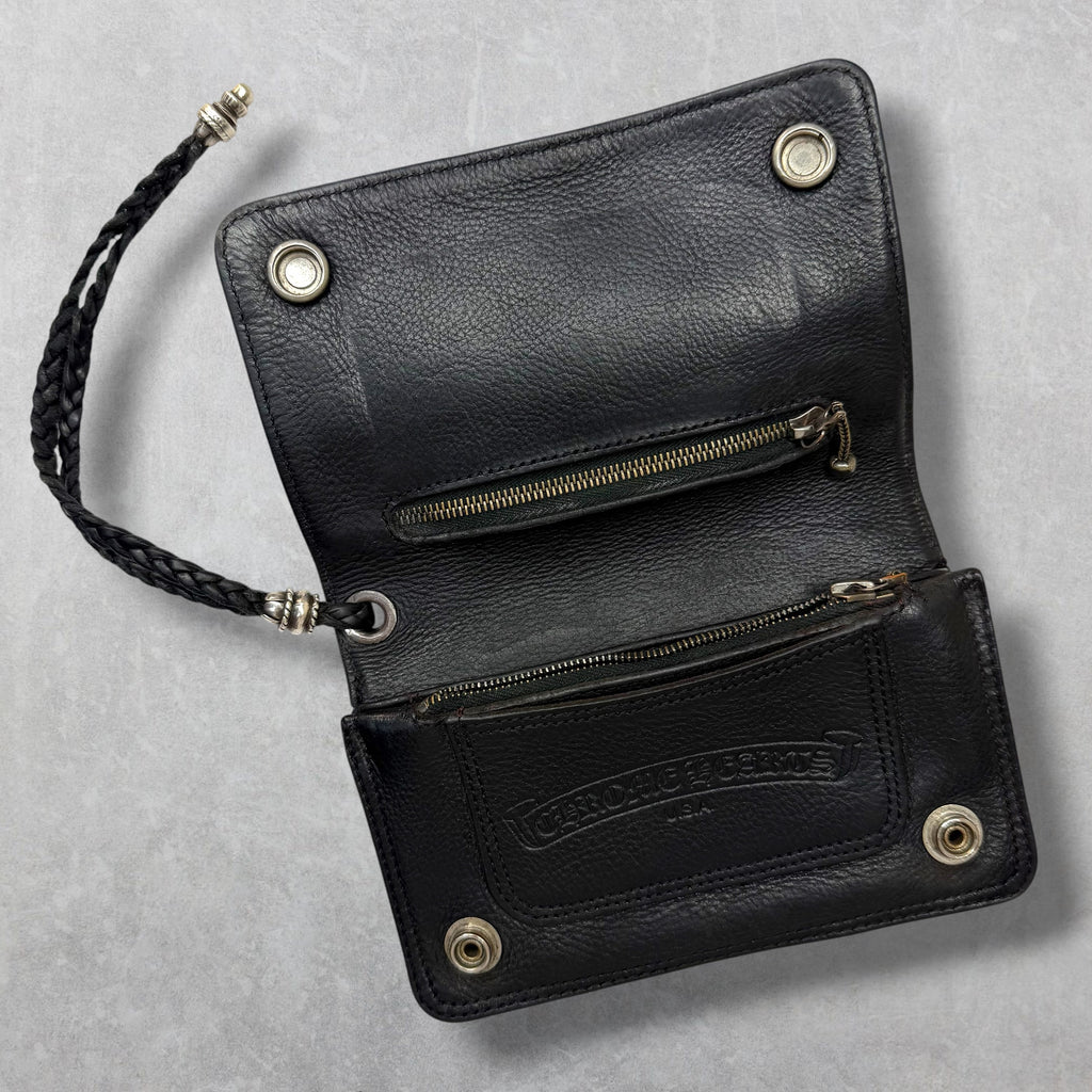 Chrome Hearts 2 Zip Crossball Wallet w/ Strap