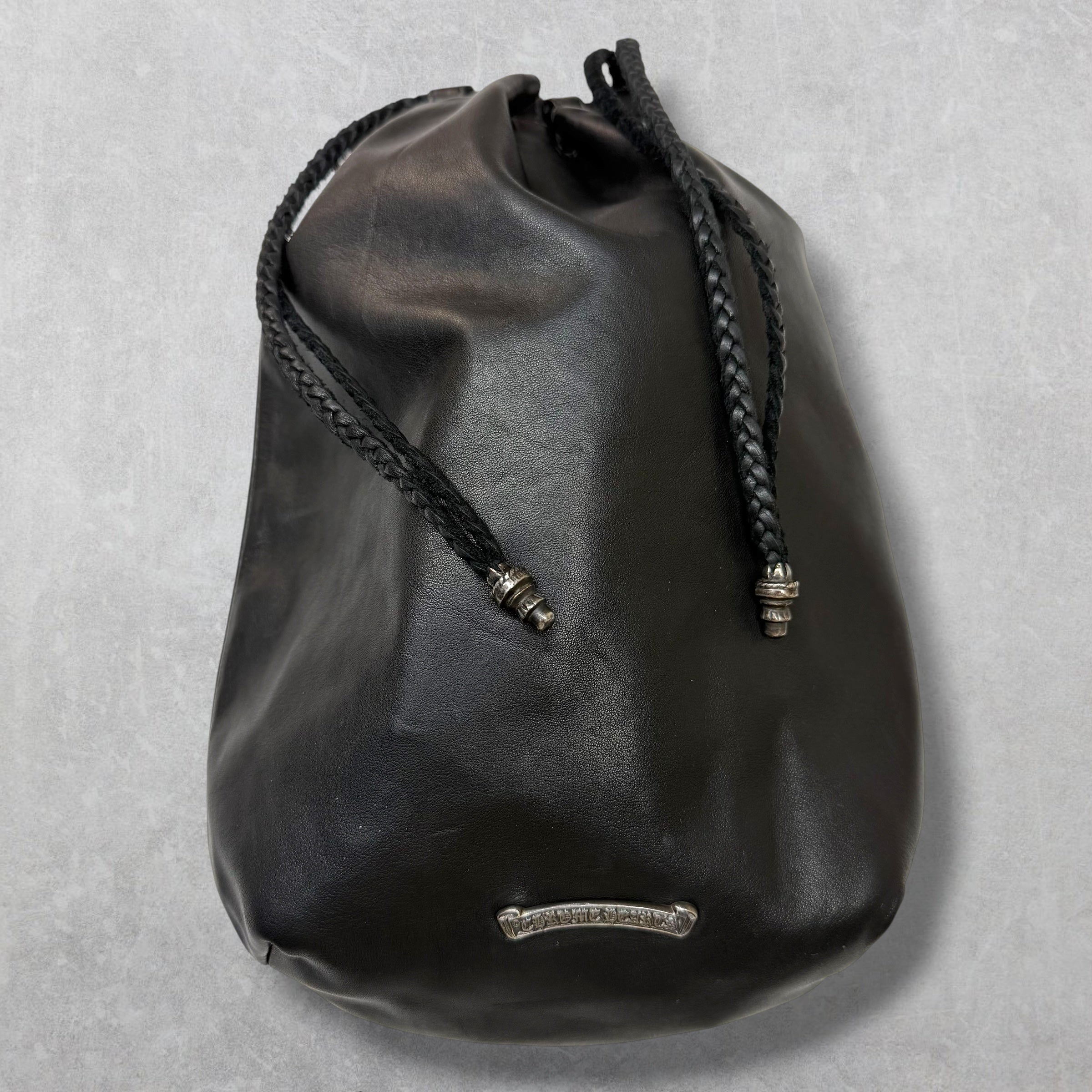 Chrome Hearts Leather Drawstring Bucket Bag