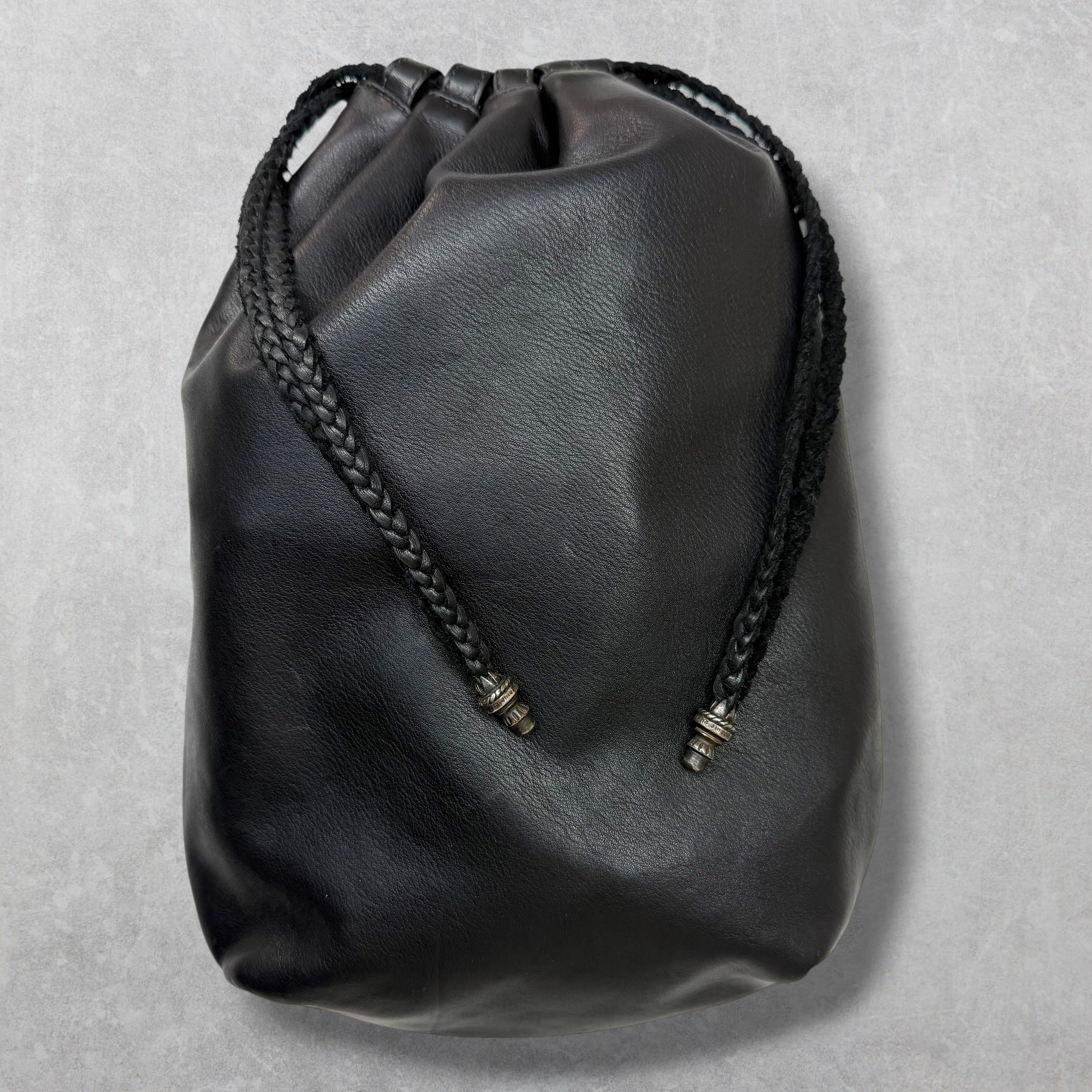 Chrome Hearts Leather Drawstring Bucket Bag