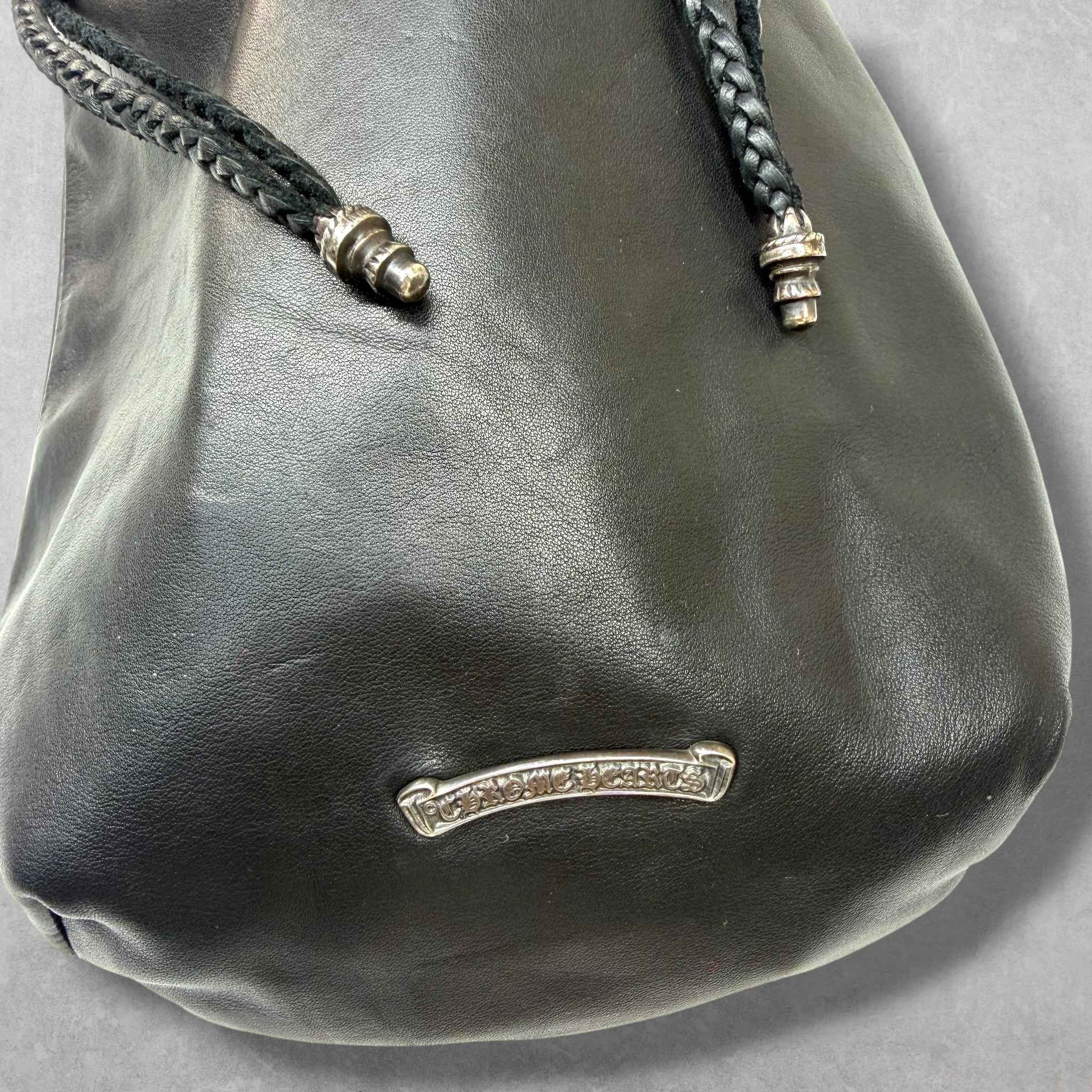 Chrome Hearts Leather Drawstring Bucket Bag