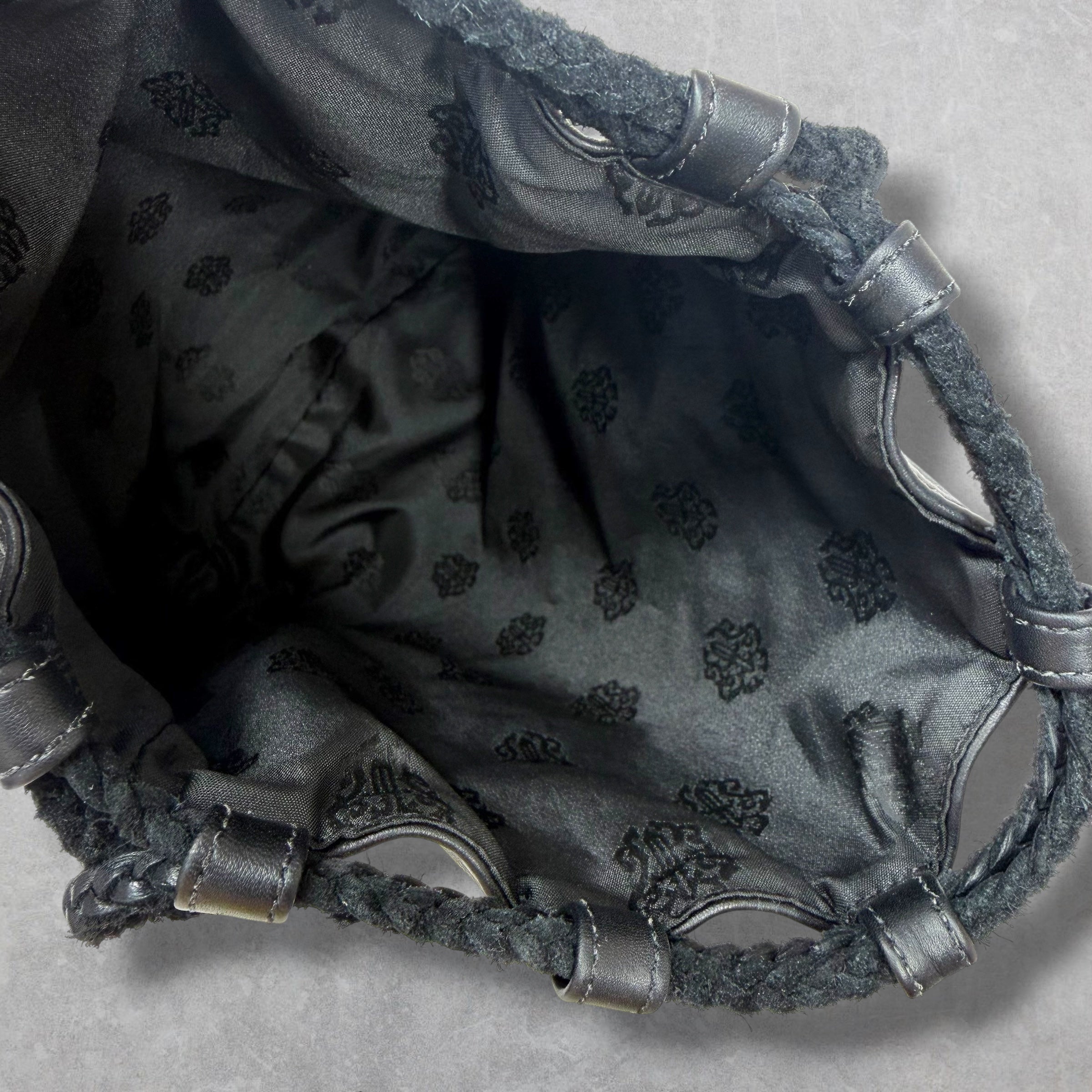 Chrome Hearts Leather Drawstring Bucket Bag