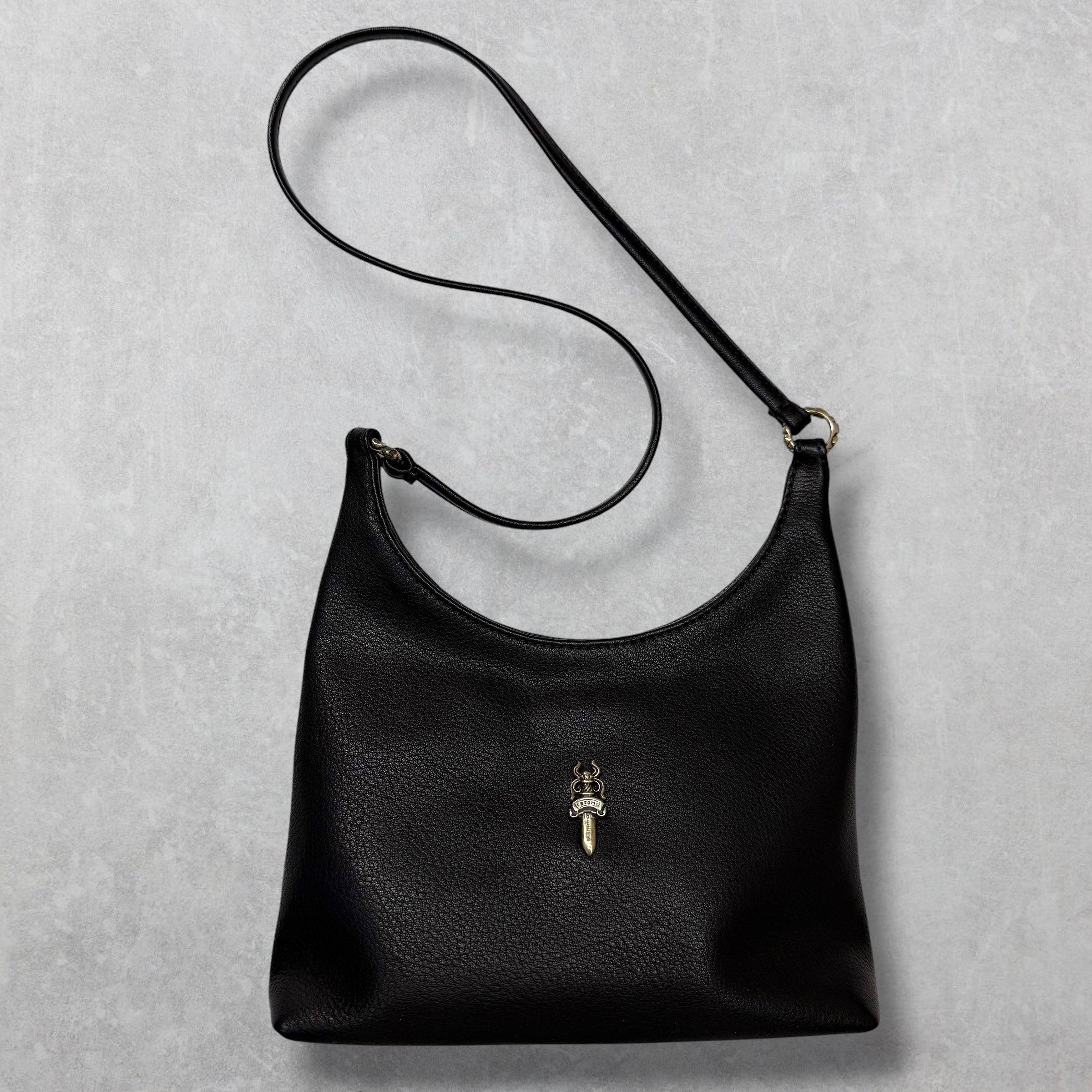 Chrome Hearts VIV Dagger Black Leather Handbag