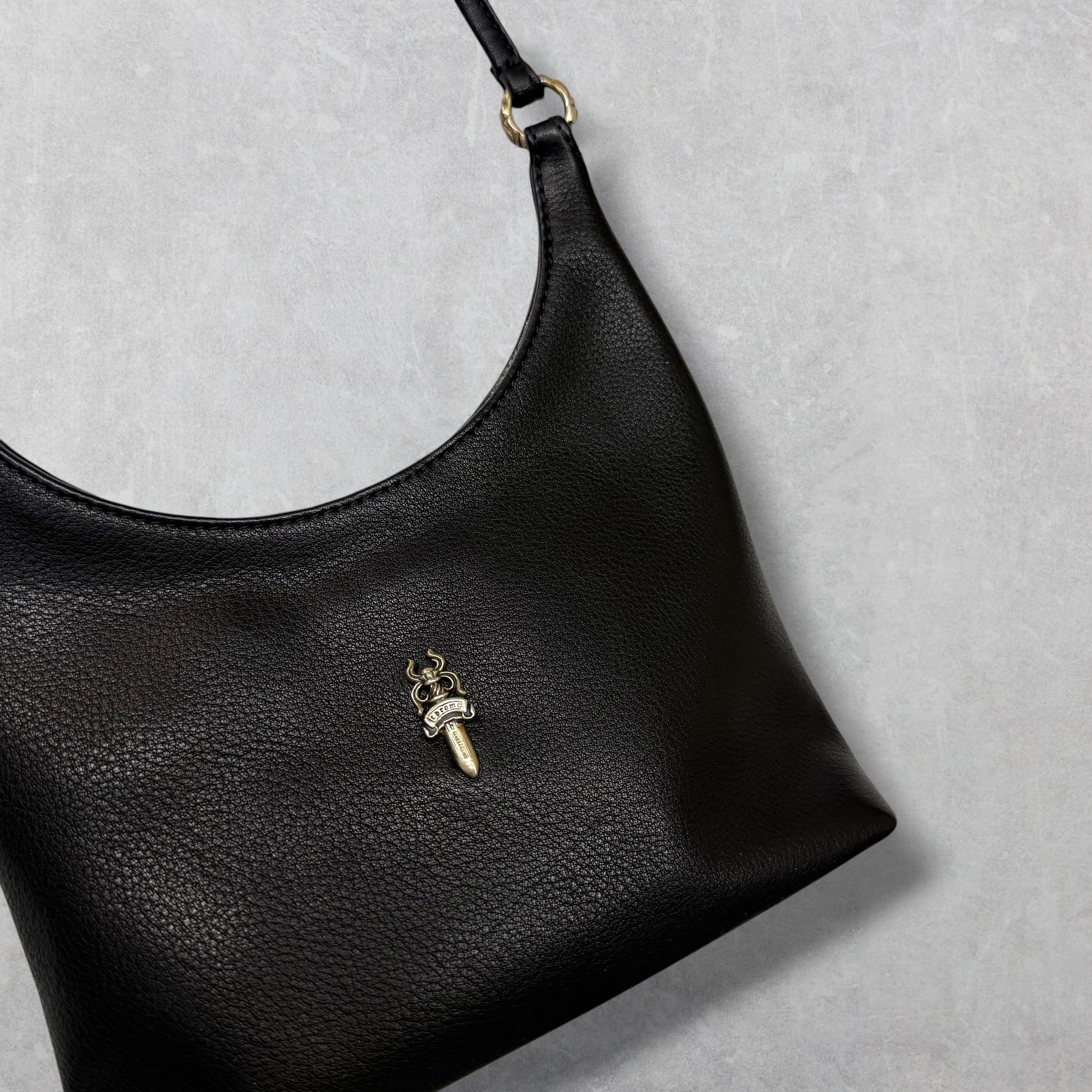 Chrome Hearts VIV Dagger Black Leather Handbag