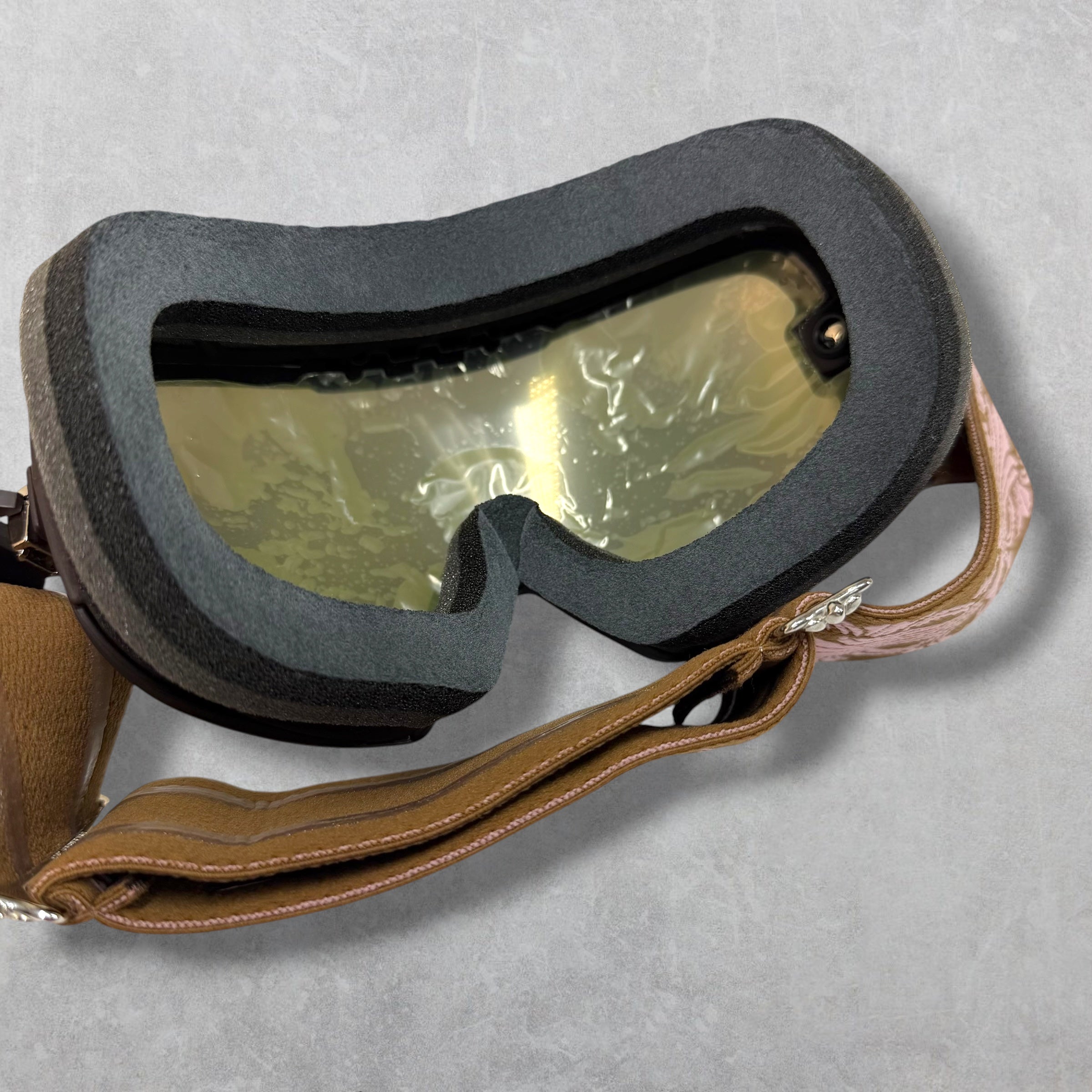 Chrome Hearts Silver Morning Classic Ski Goggles Brown