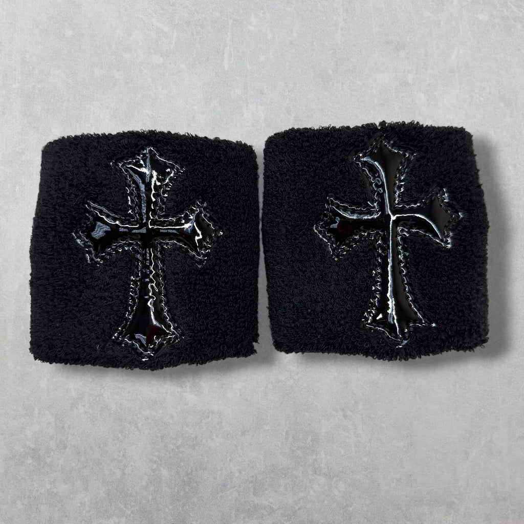 Chrome Hearts Black Patent Cross Sweatbands