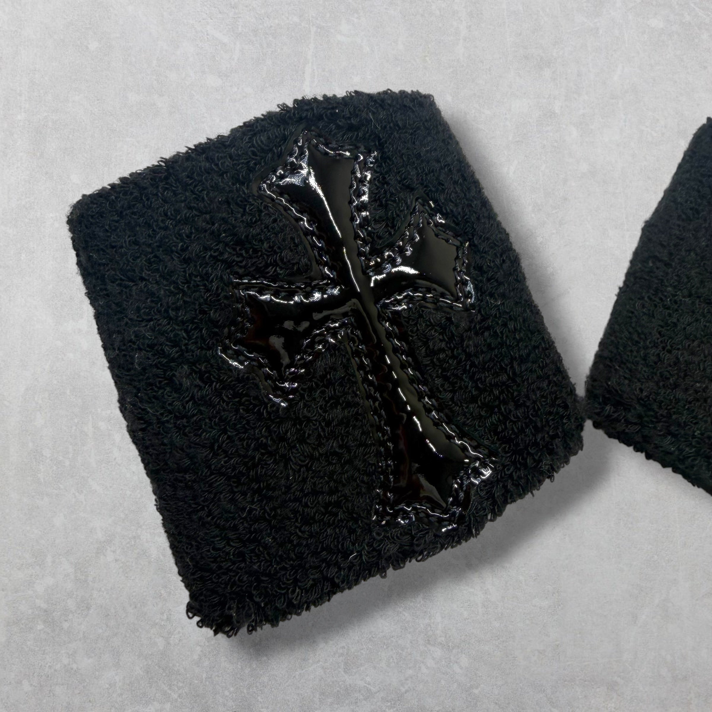 Chrome Hearts Black Patent Cross Sweatbands