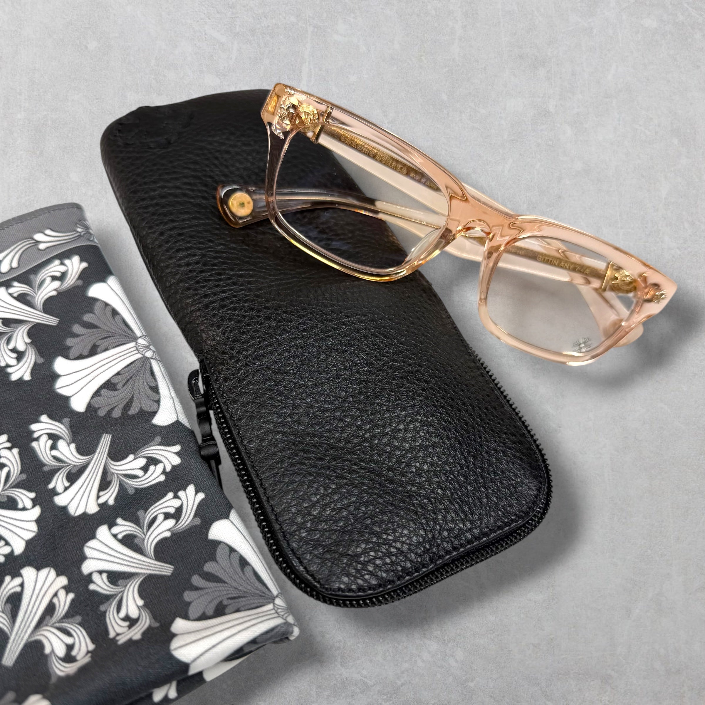 Chrome Hearts Gittin Any? Pink Crystal Glasses