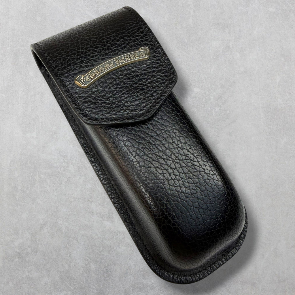 Chrome Hearts Silver Scroll Logo Coffin Glasses Case