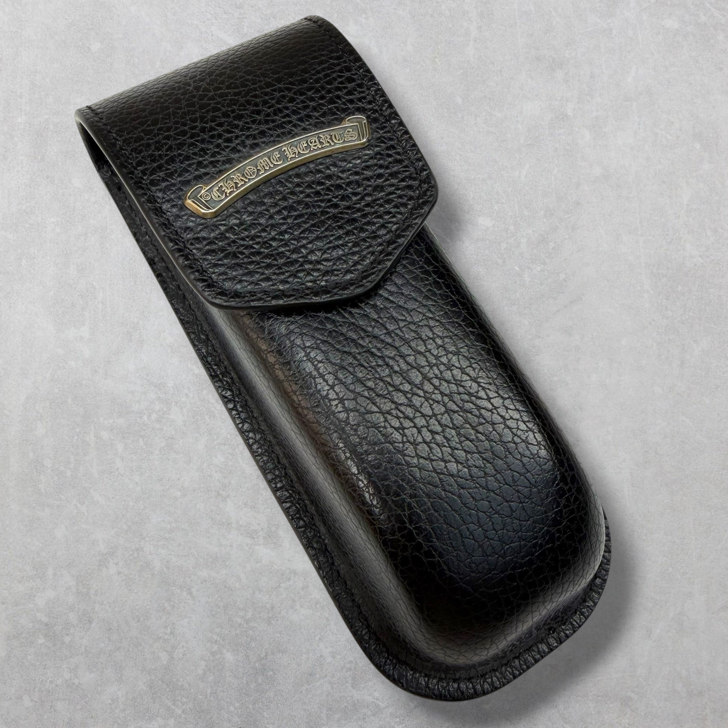 Chrome Hearts Silver Scroll Logo Coffin Glasses Case