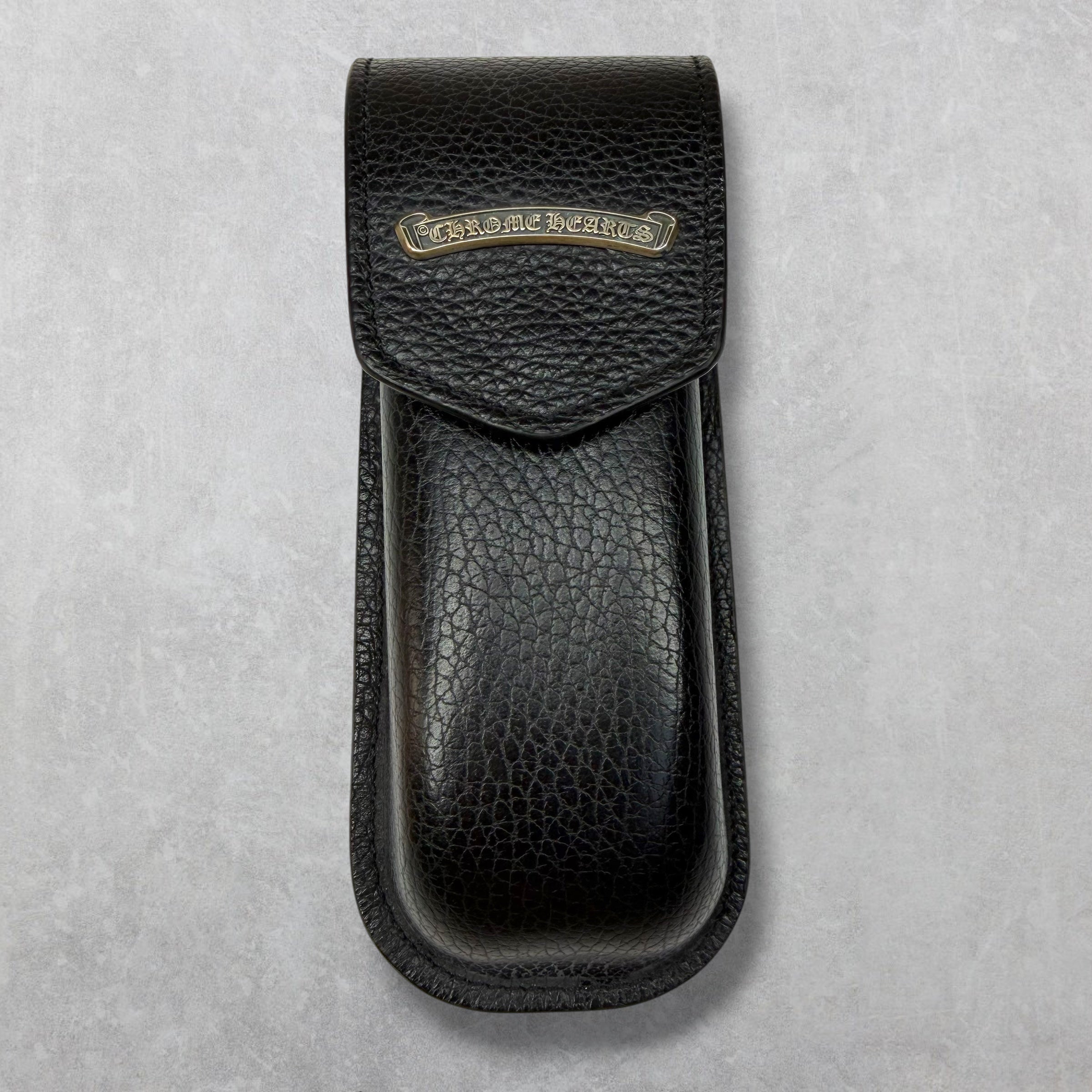 Chrome Hearts Silver Scroll Logo Coffin Glasses Case