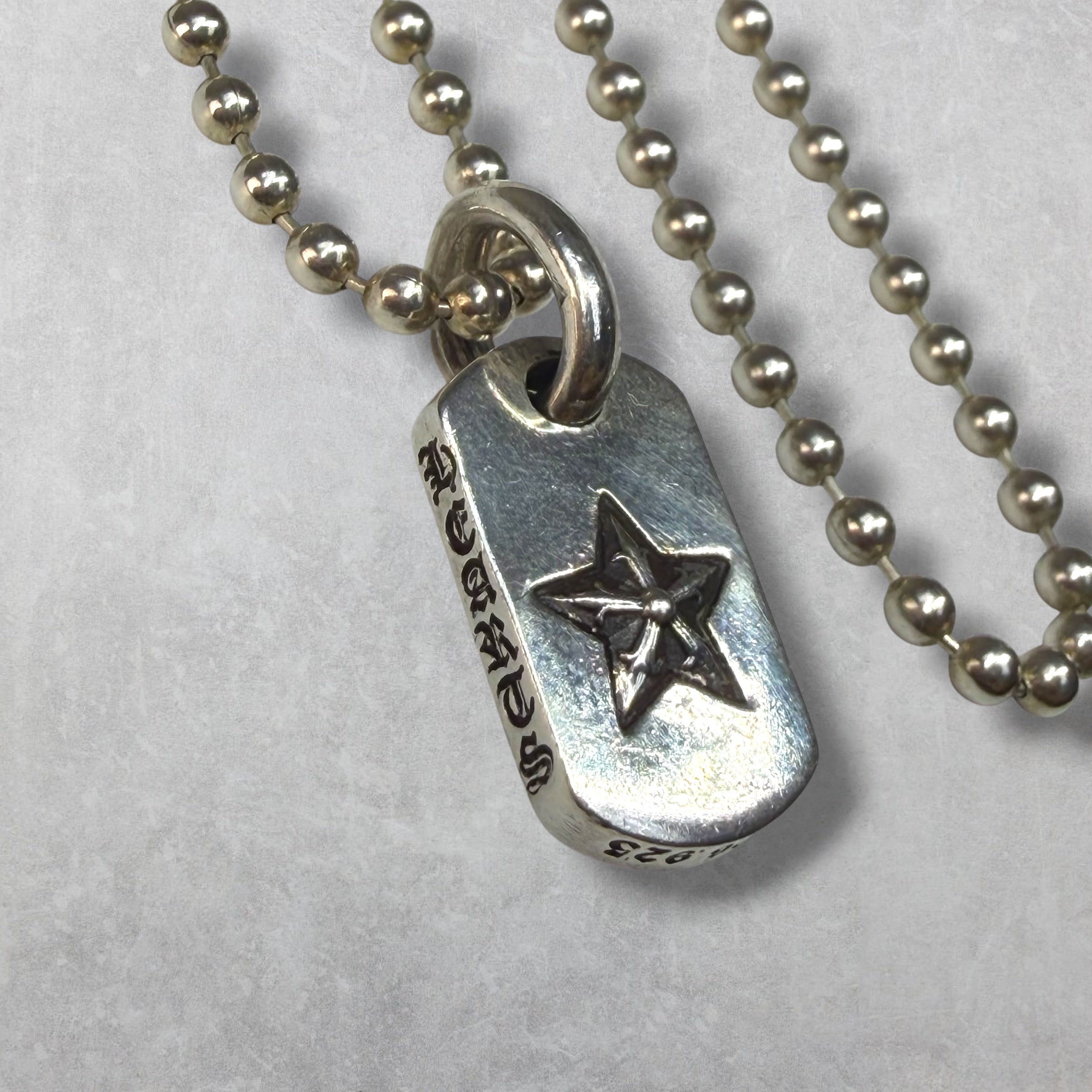 Chrome Hearts Tiny Star Dog Tag w/ Ball Chain