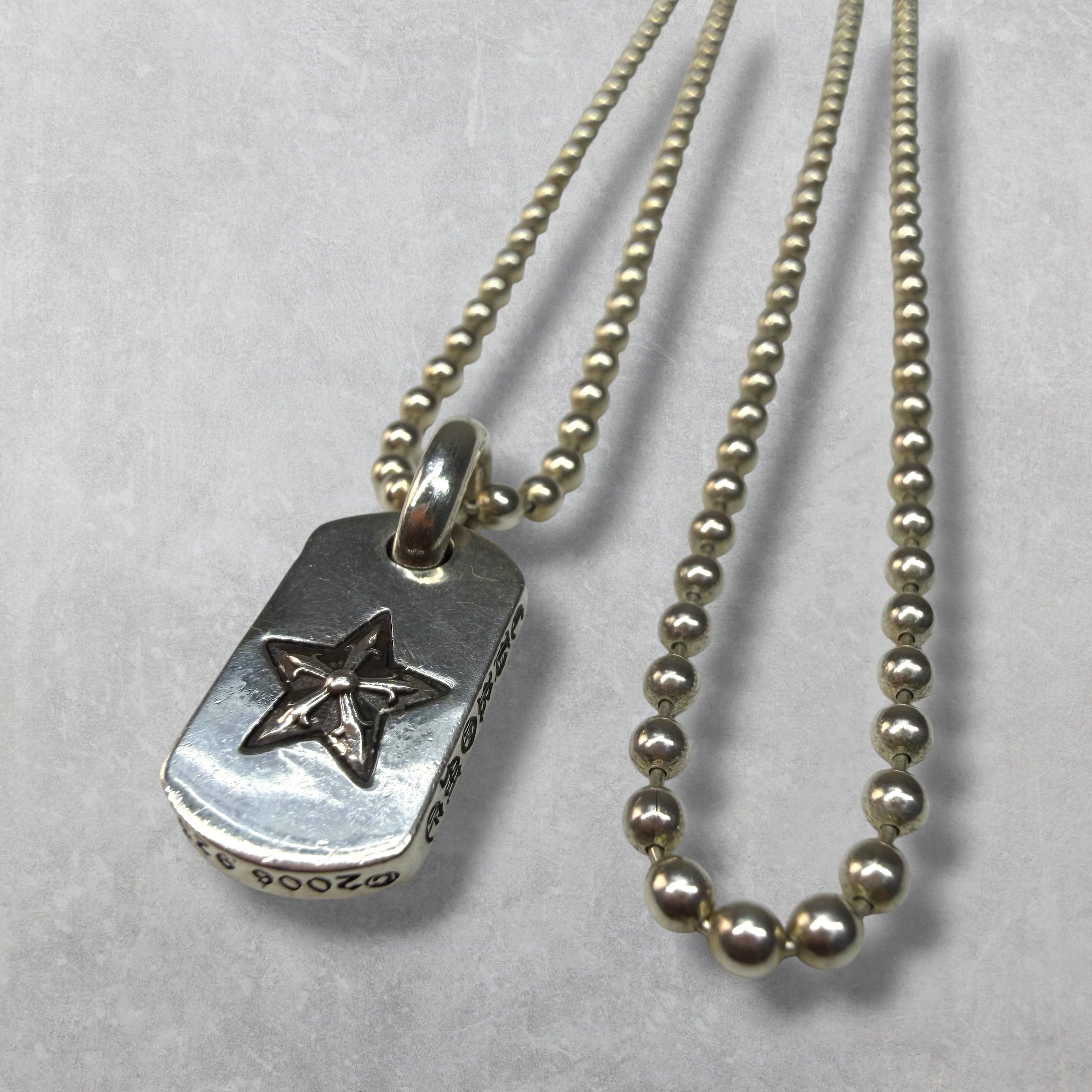 Chrome Hearts Tiny Star Dog Tag w/ Ball Chain