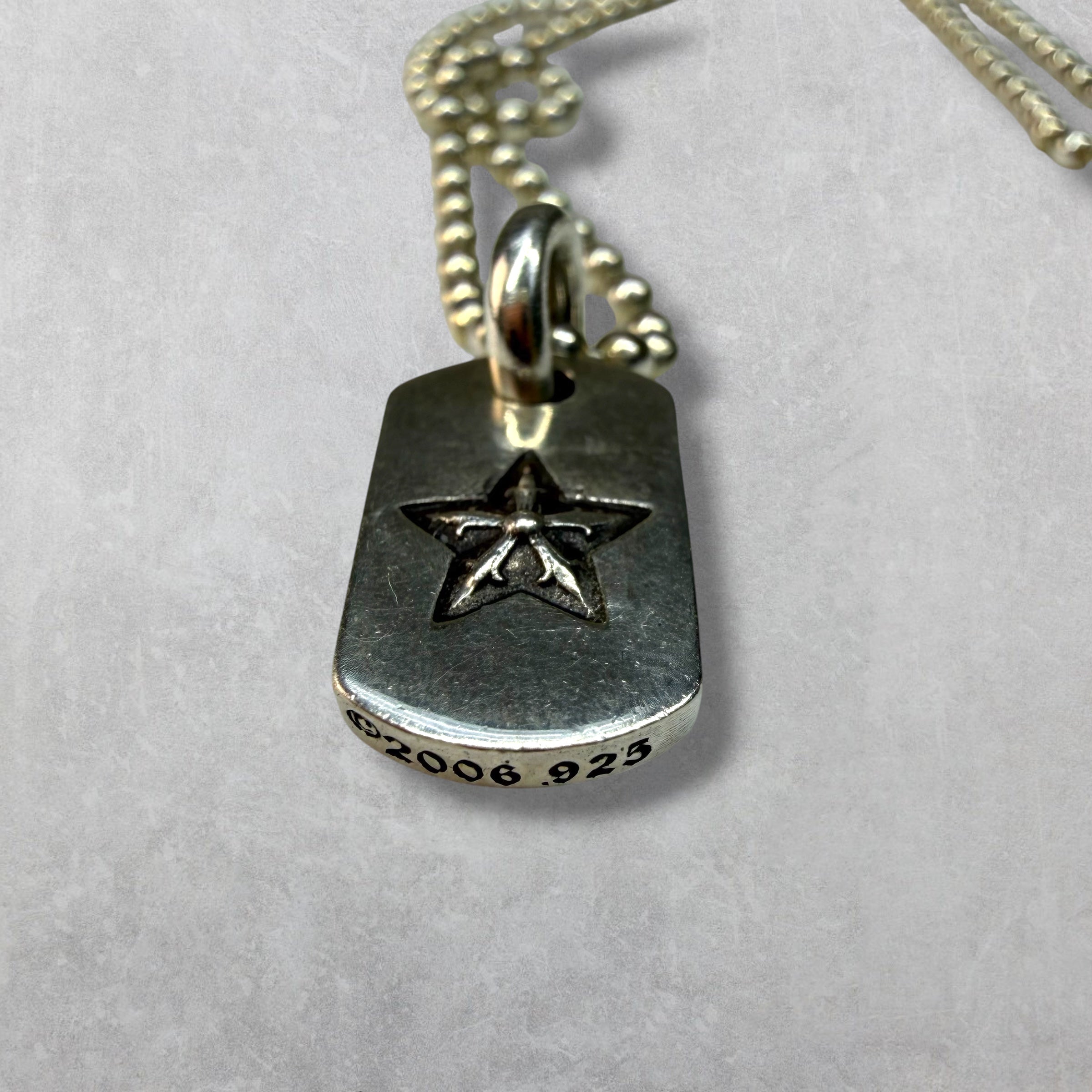 Chrome Hearts Tiny Star Dog Tag w/ Ball Chain