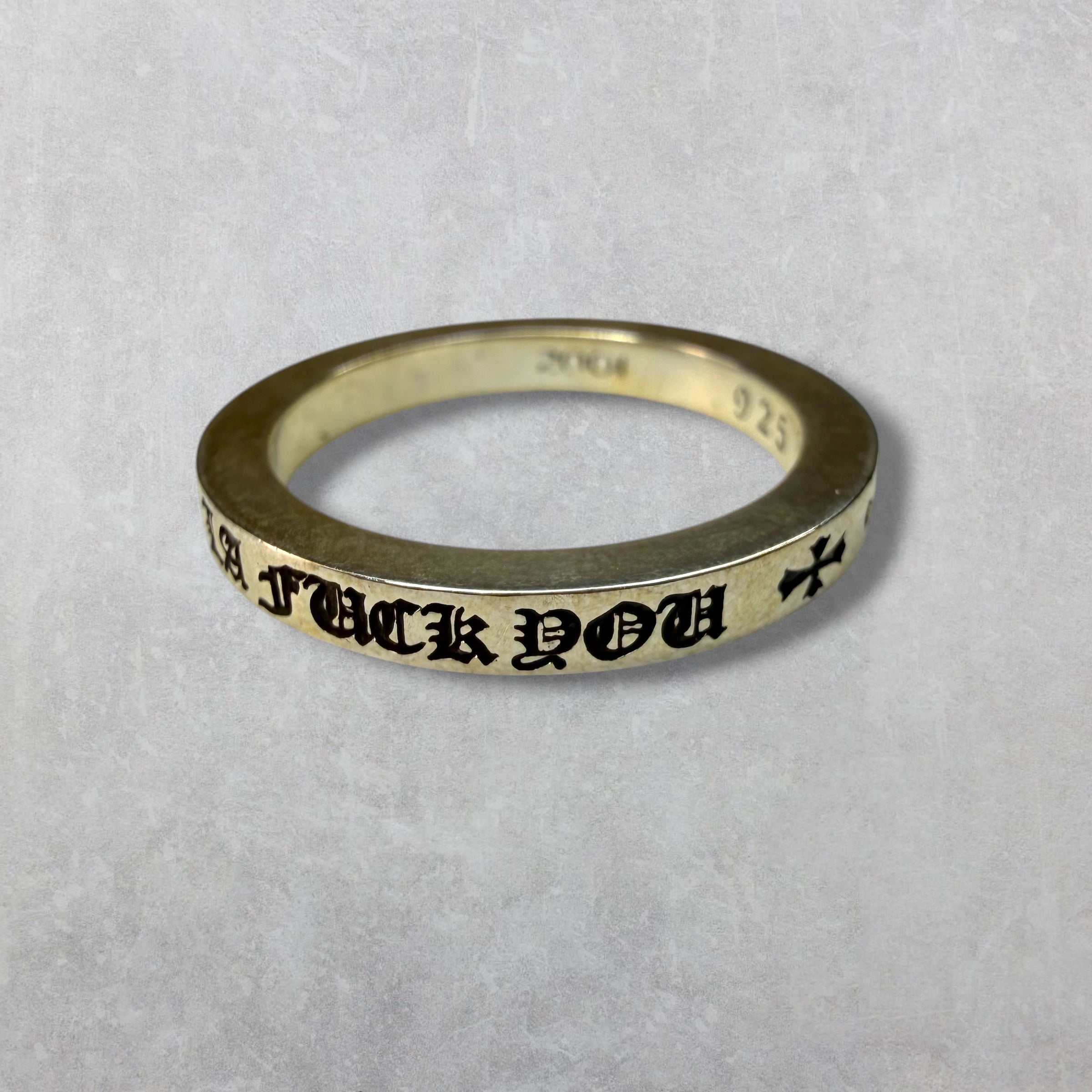 Chrome Hearts LA Fuck You 3MM Spacer Ring 11.5